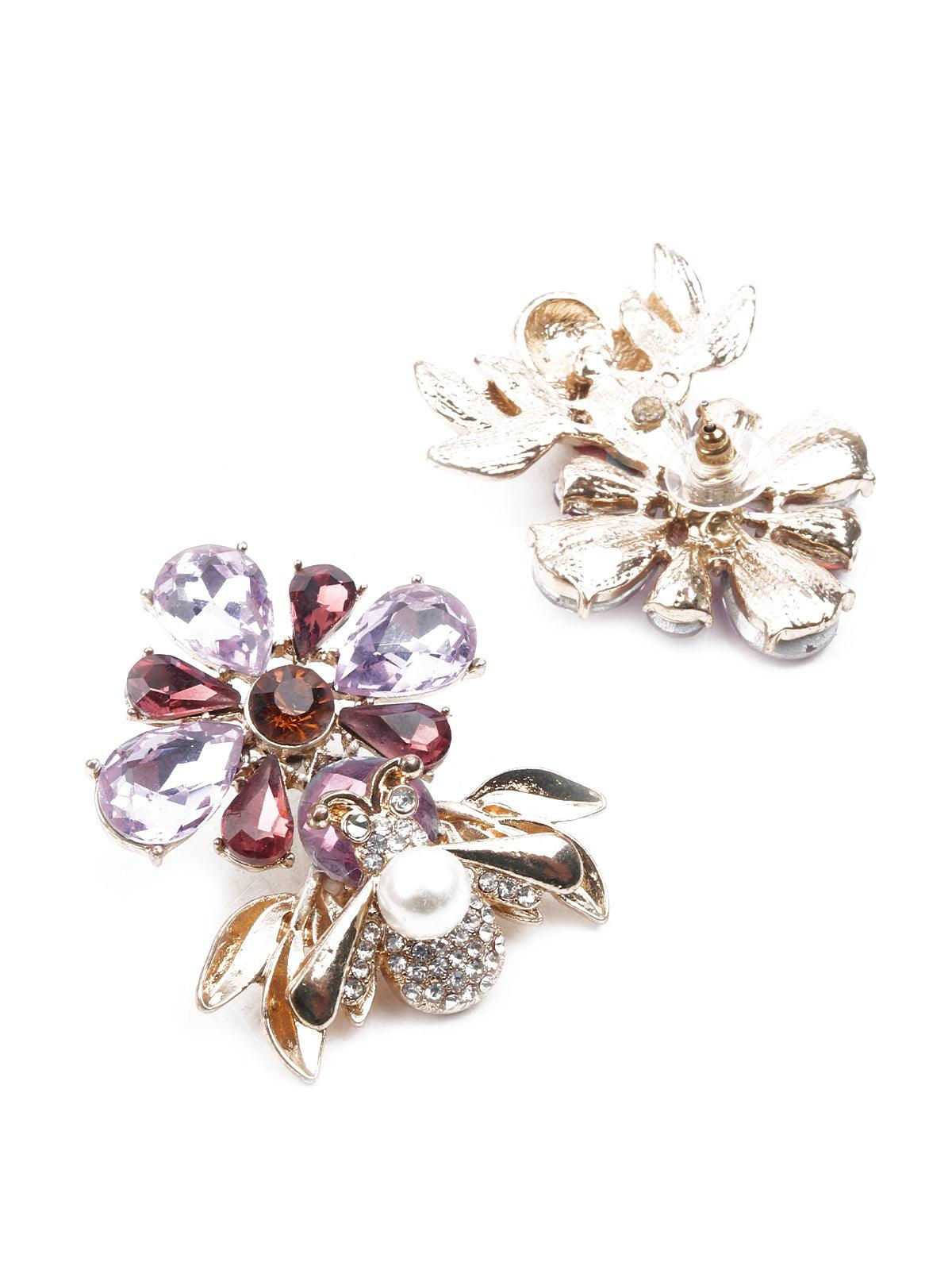 Women's Embellished Multicoloerd Stud Earring