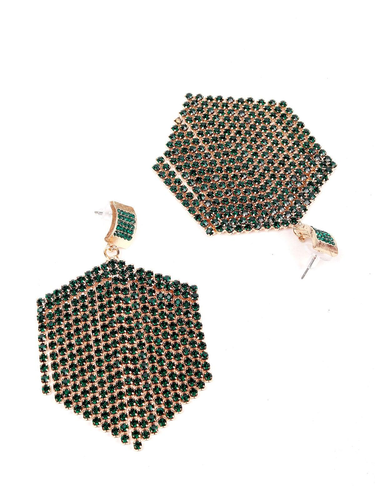 Women's Emerald Green Tassel Drop Earring