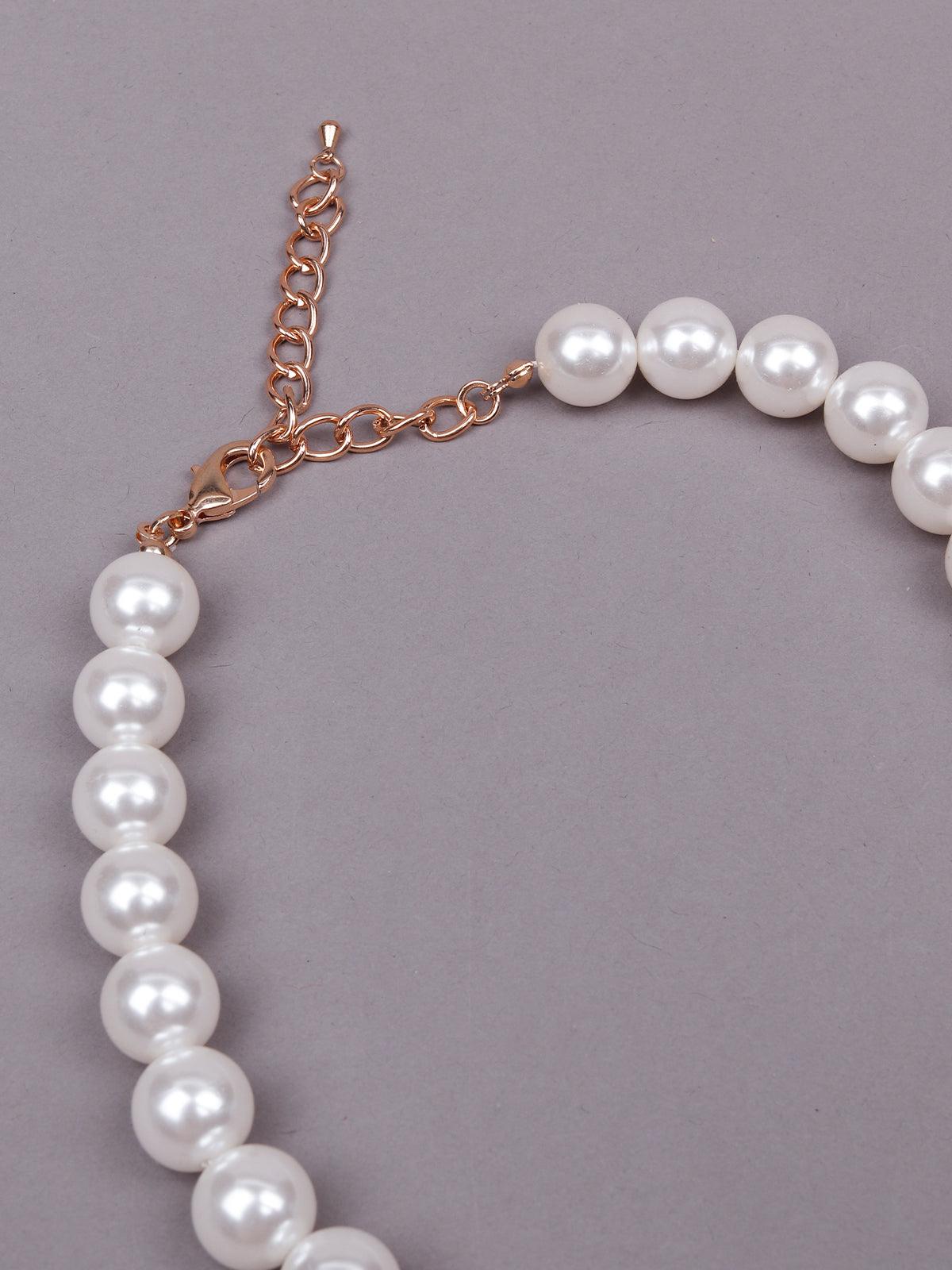 Women's Exquisite Artificial Pearl And Crystal Pendant Necklac