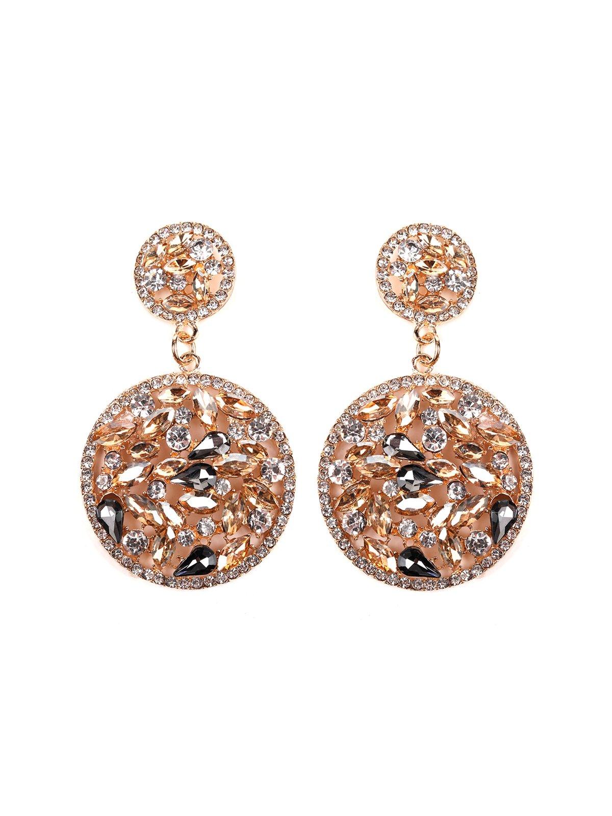 Women's Exquisite Double Rounded Crystal Earring