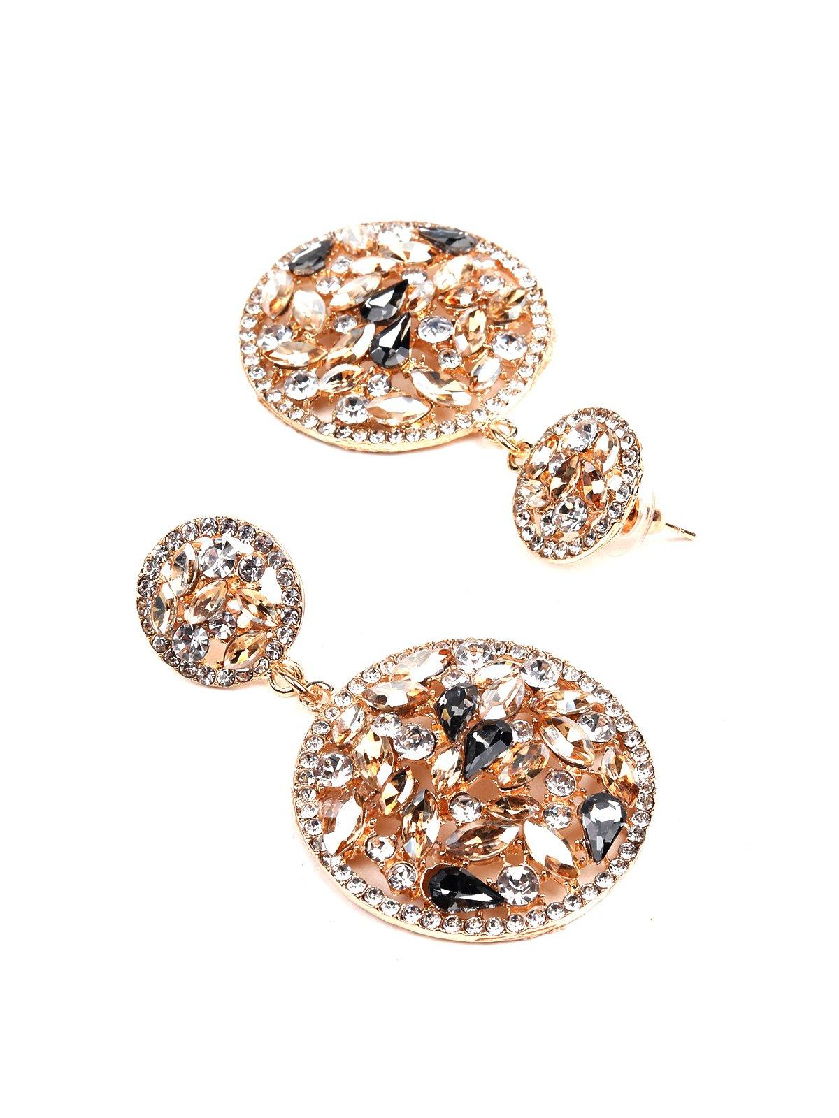 Women's Exquisite Double Rounded Crystal Earring