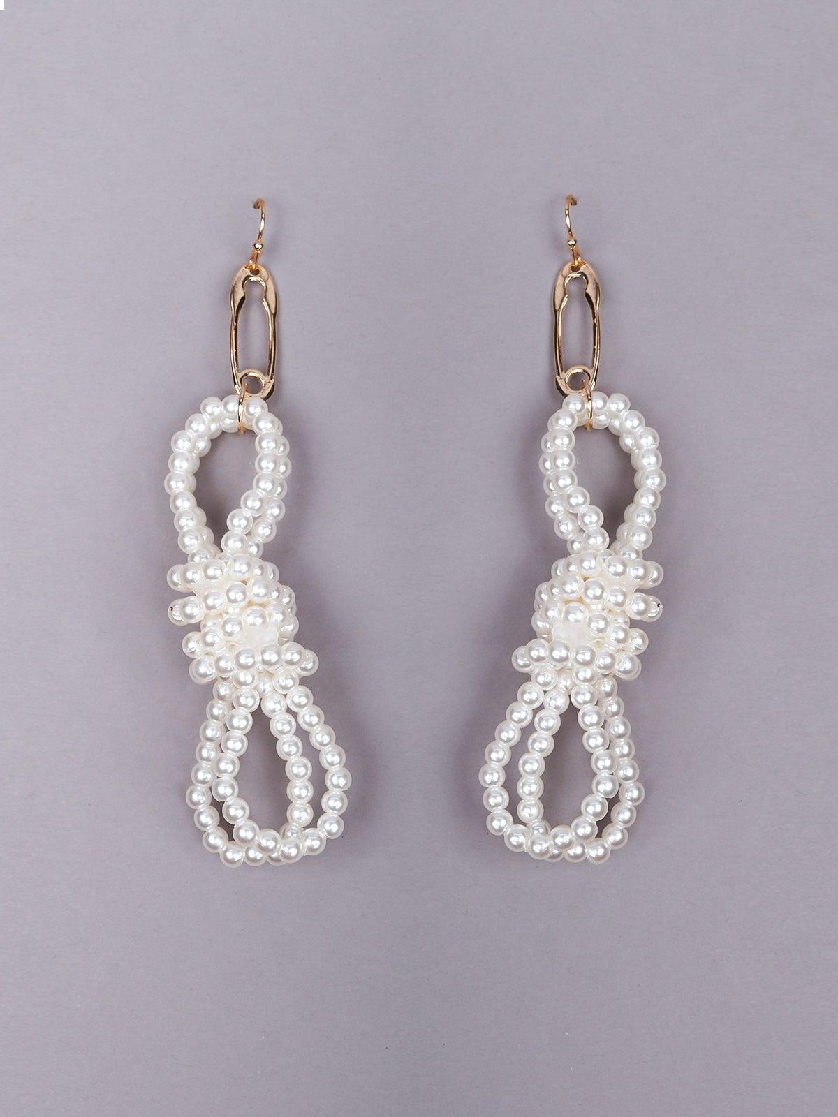 Women's Exquisite Fully White Beaded Drop Earring