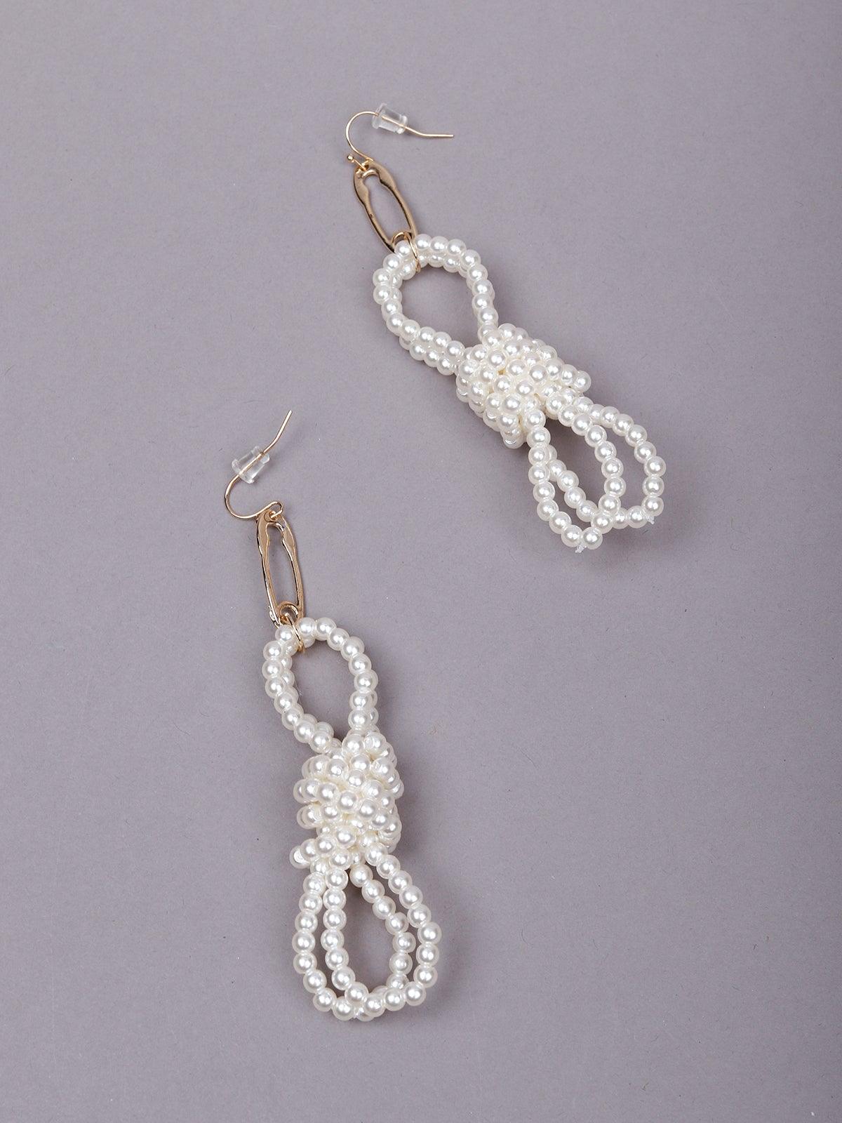 Women's Exquisite Fully White Beaded Drop Earring