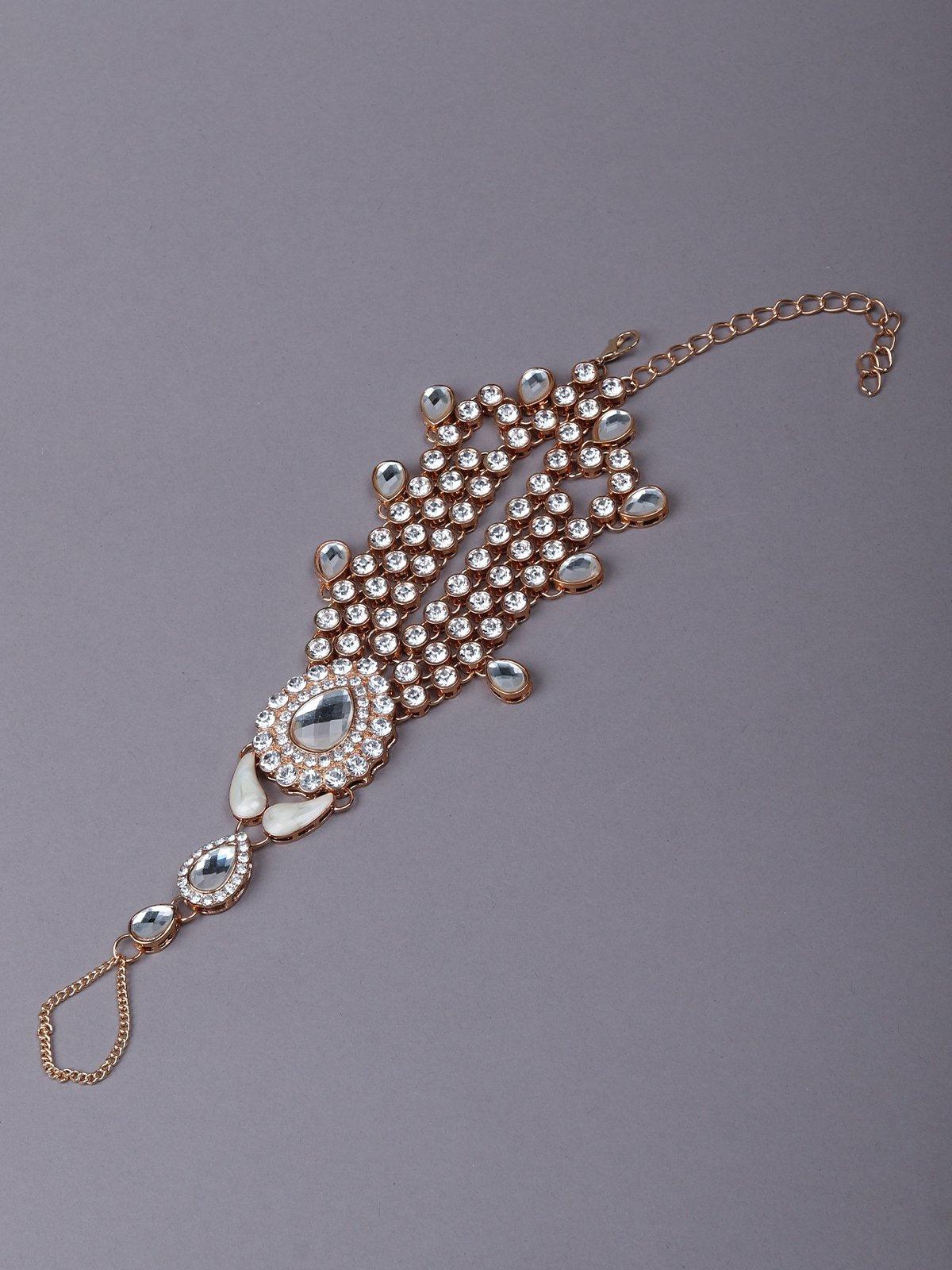 Women's Exquisite Kundan Work Hathphoo