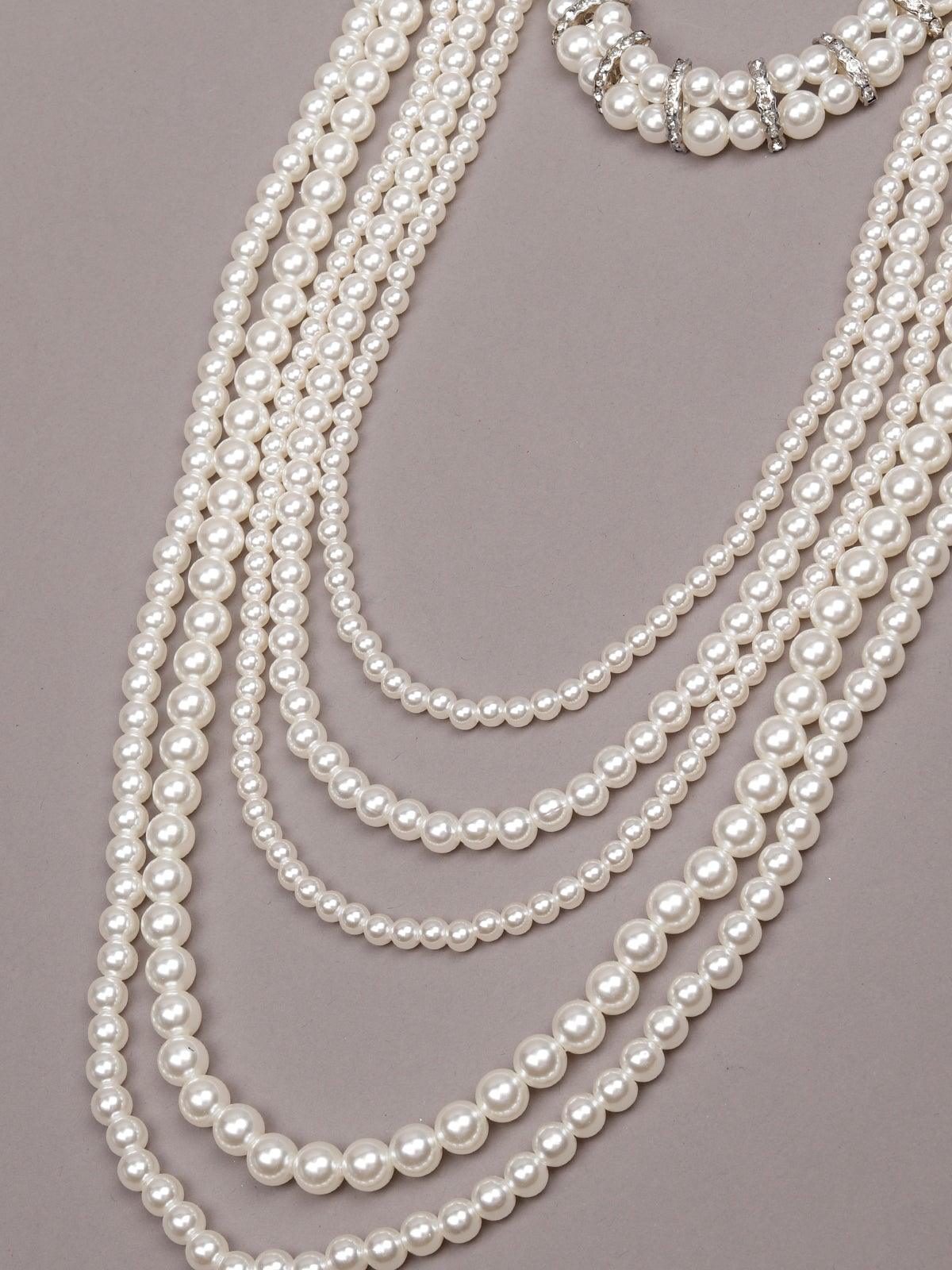 Women's Exquisite Long Overlapping Pearl Necklac
