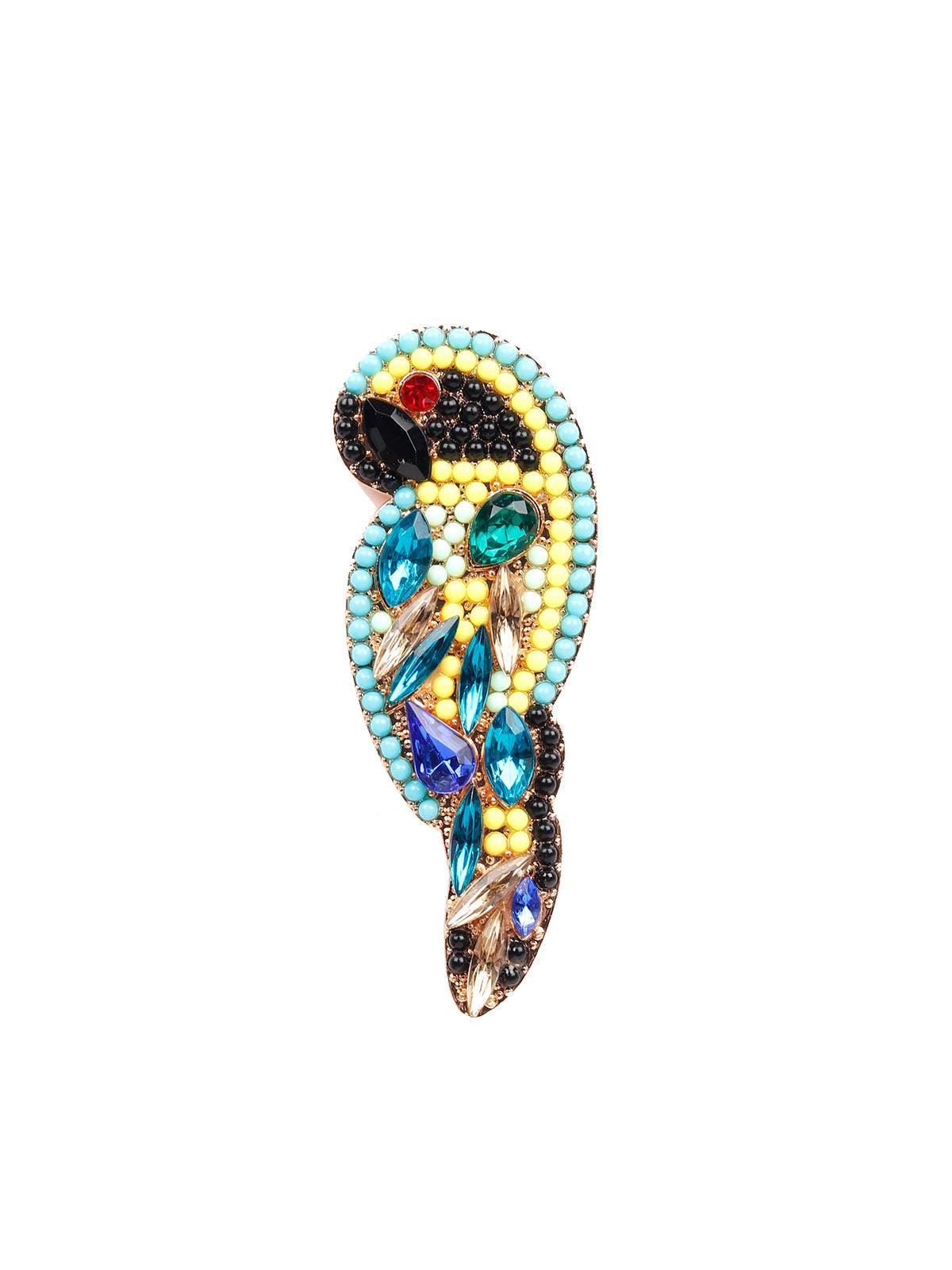 Women's Exquisite Parrot Shaped Multicoloured Beaded Earring