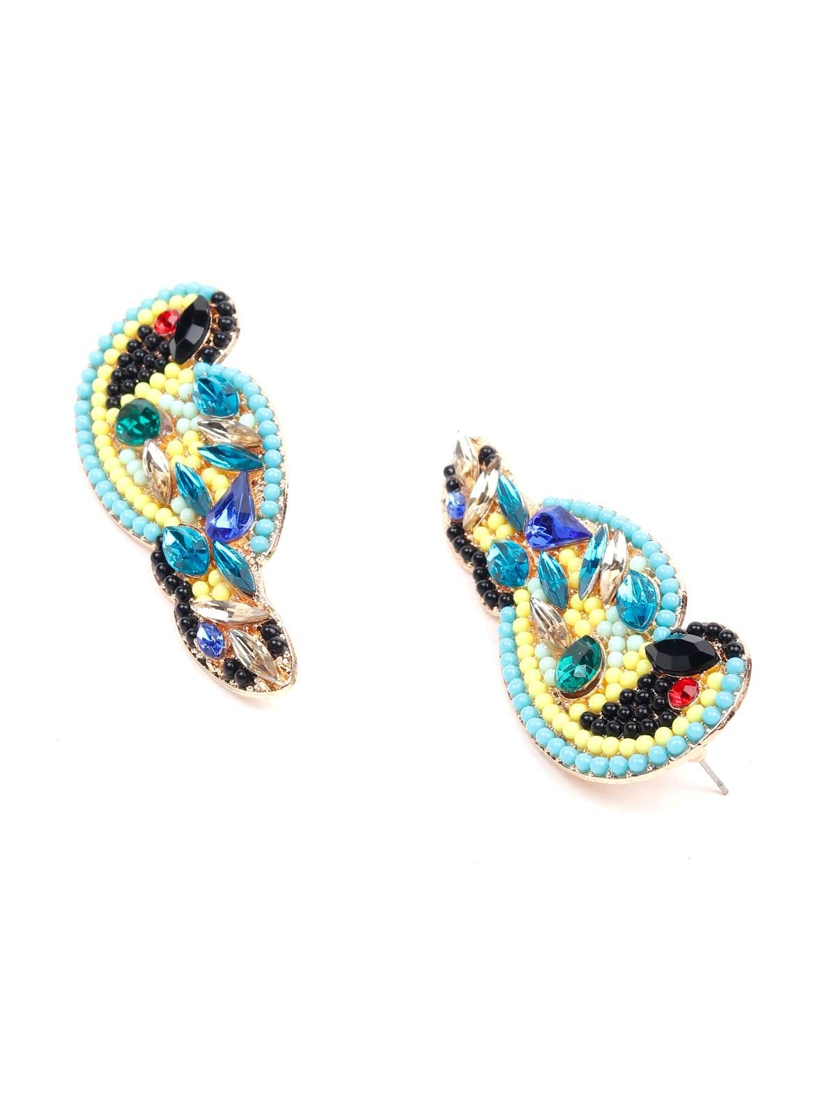 Women's Exquisite Parrot Shaped Multicoloured Beaded Earring