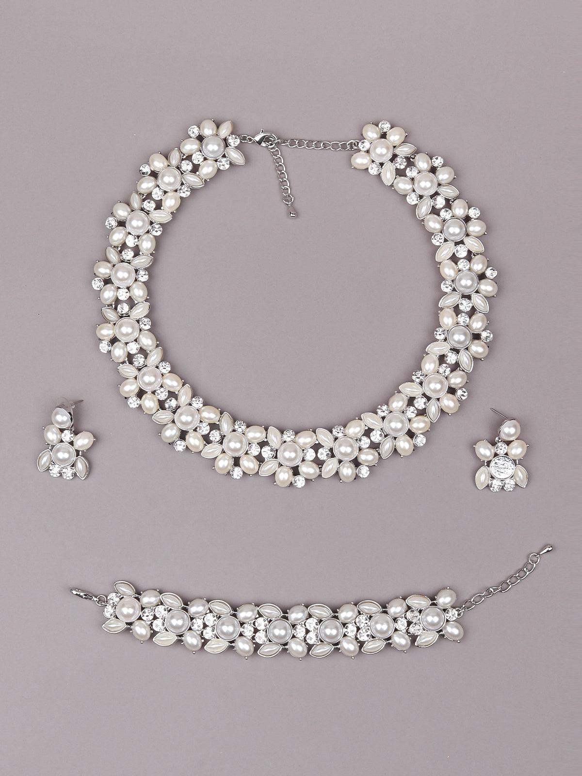 Women's Exquisite Pearl Choker Necklace Se