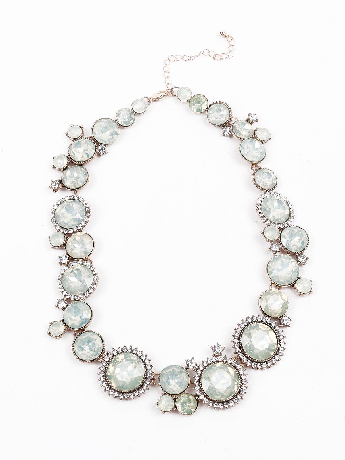 Women's Exquisite Textured Rounded Statement Necklace-Gol