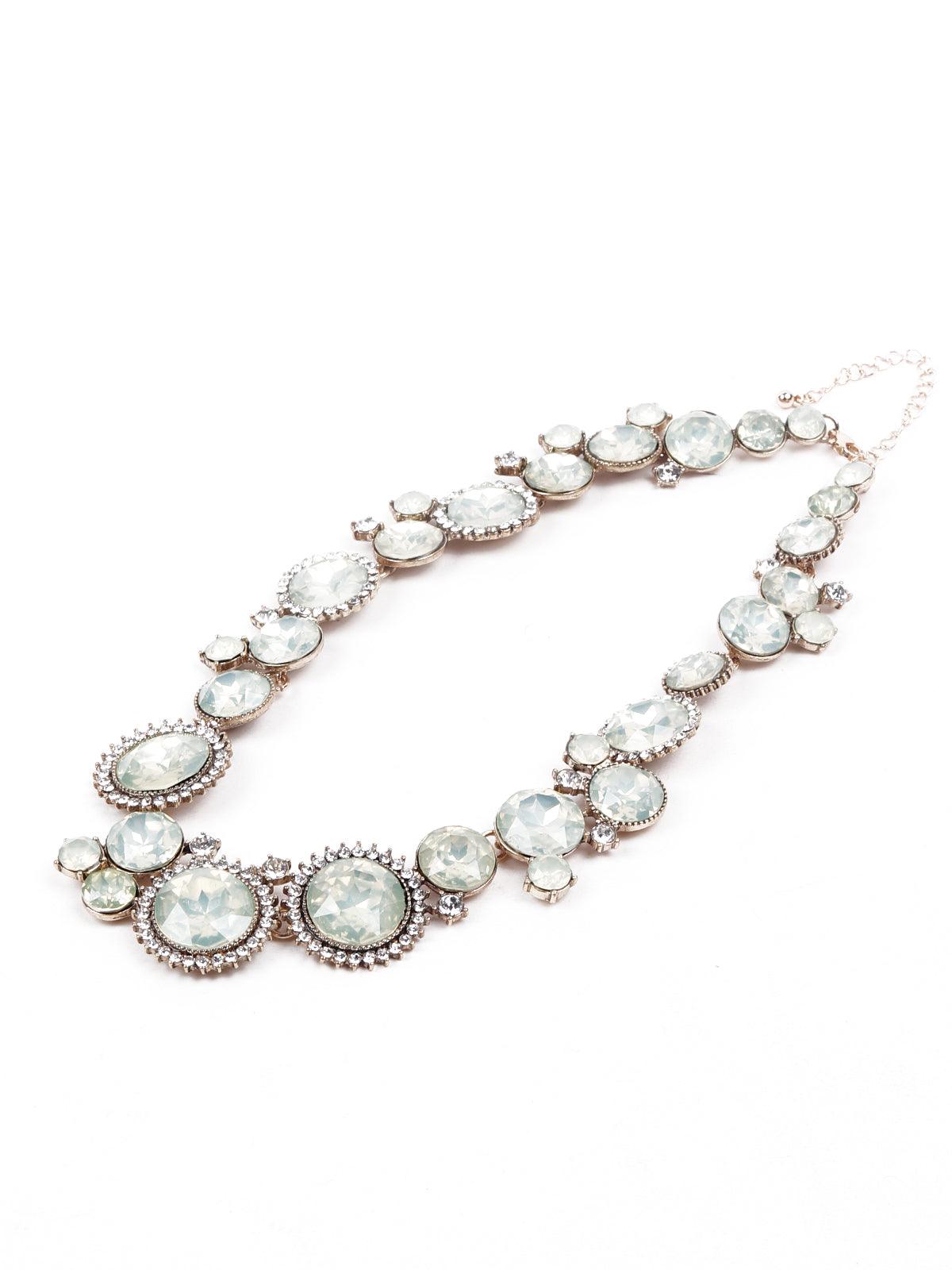 Women's Exquisite Textured Rounded Statement Necklace-Gol