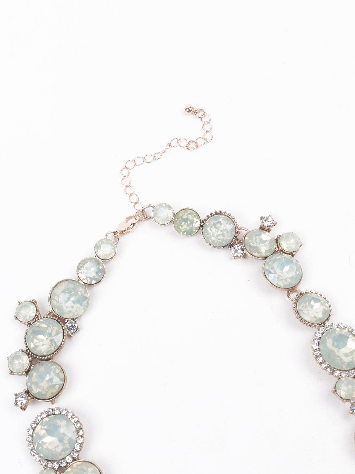 Women's Exquisite Textured Rounded Statement Necklace-Gol