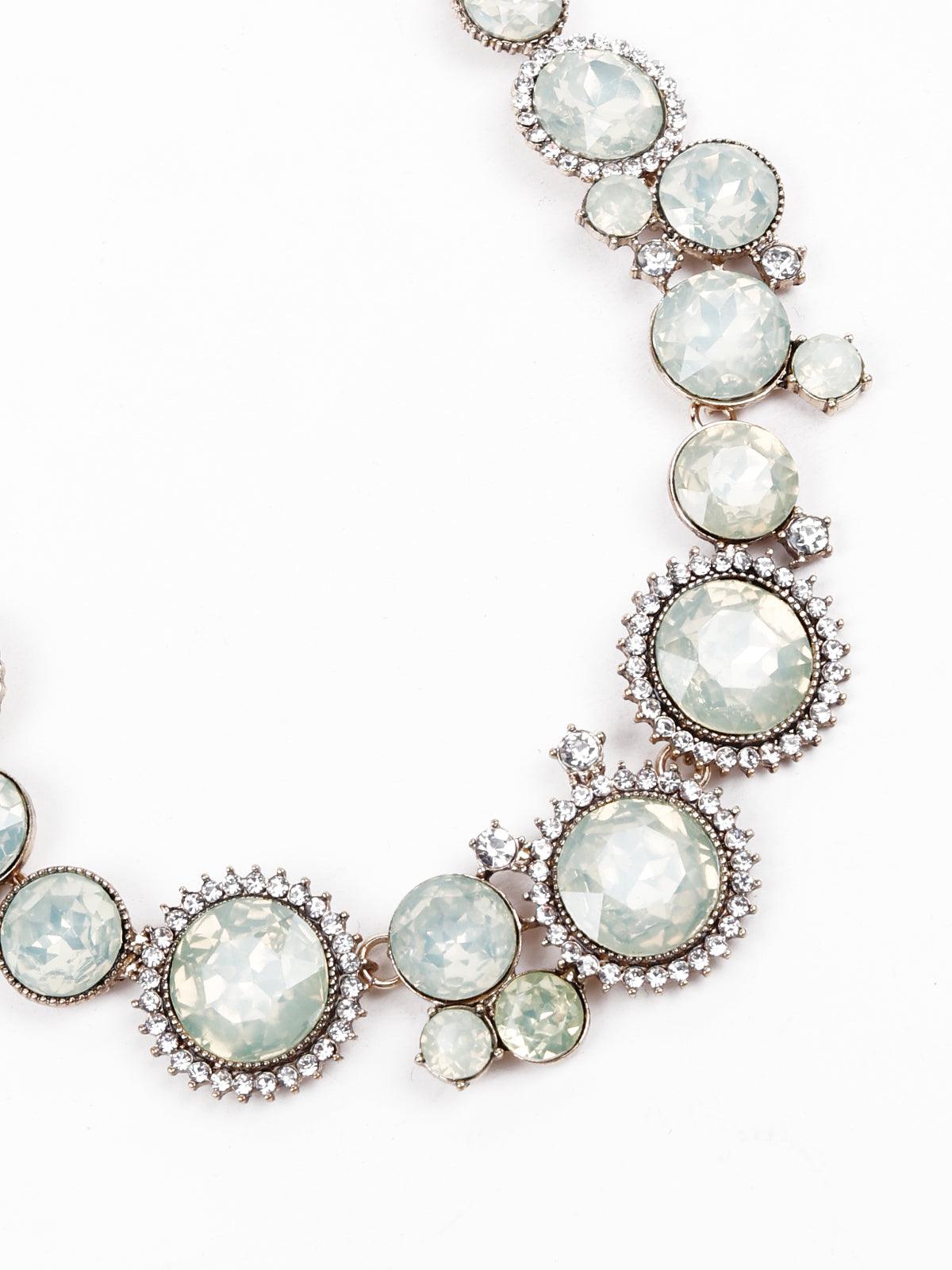 Women's Exquisite Textured Rounded Statement Necklace-Gol