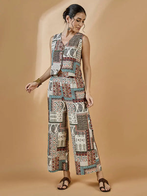winered-women-waistcoat-and-pant-co-ord-set