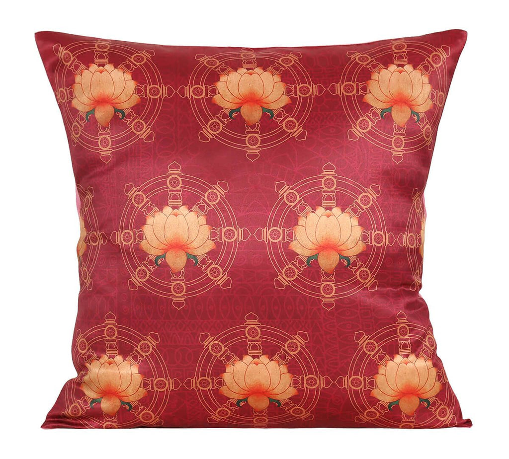Floral Mystique Satin Blend Cushion Cover Set of 5