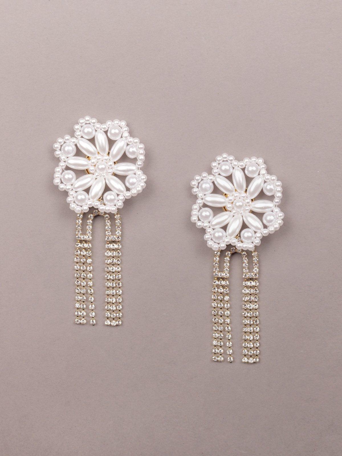 Women's Floral Studded Statement Earring