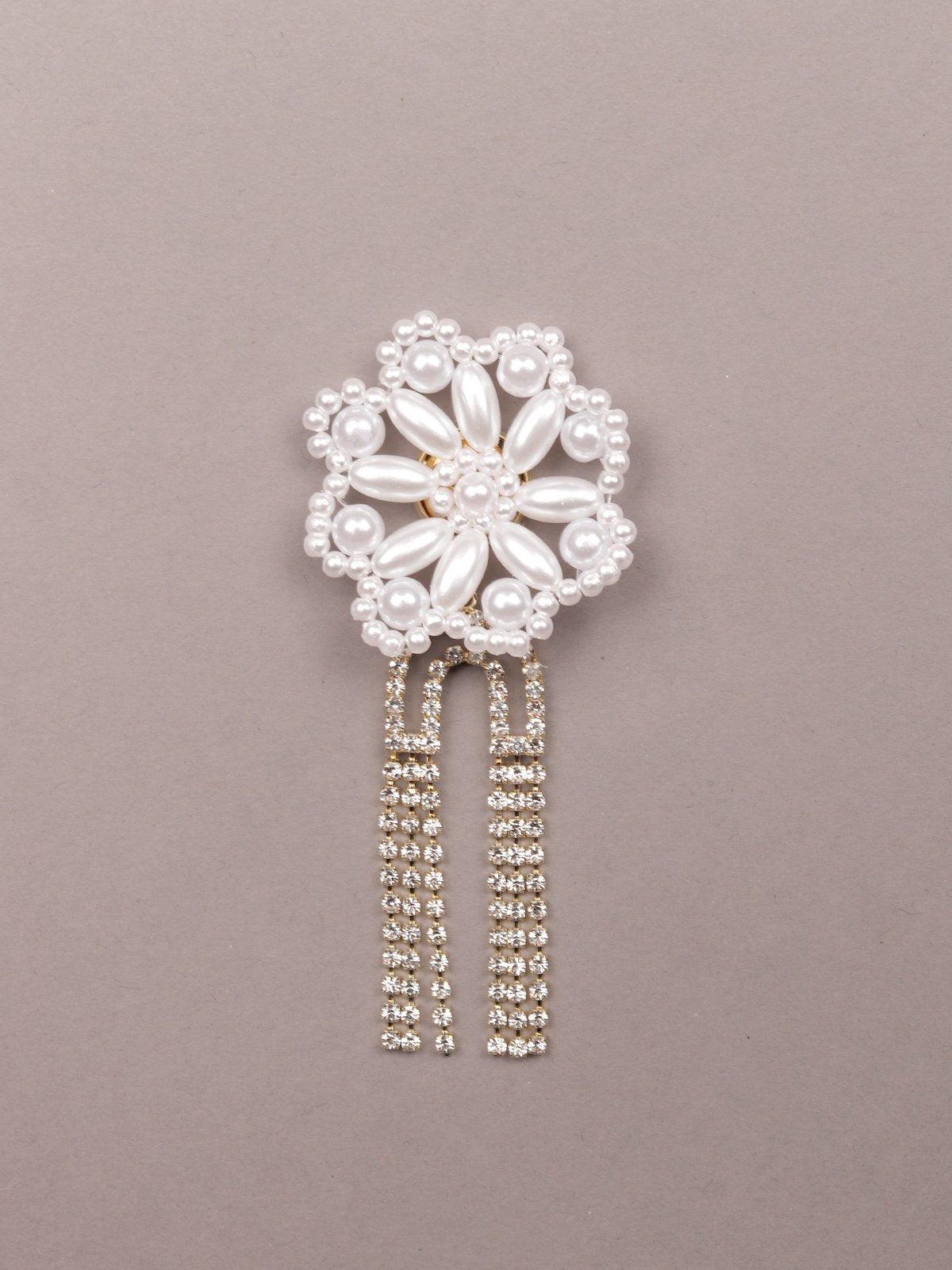 Women's Floral Studded Statement Earring
