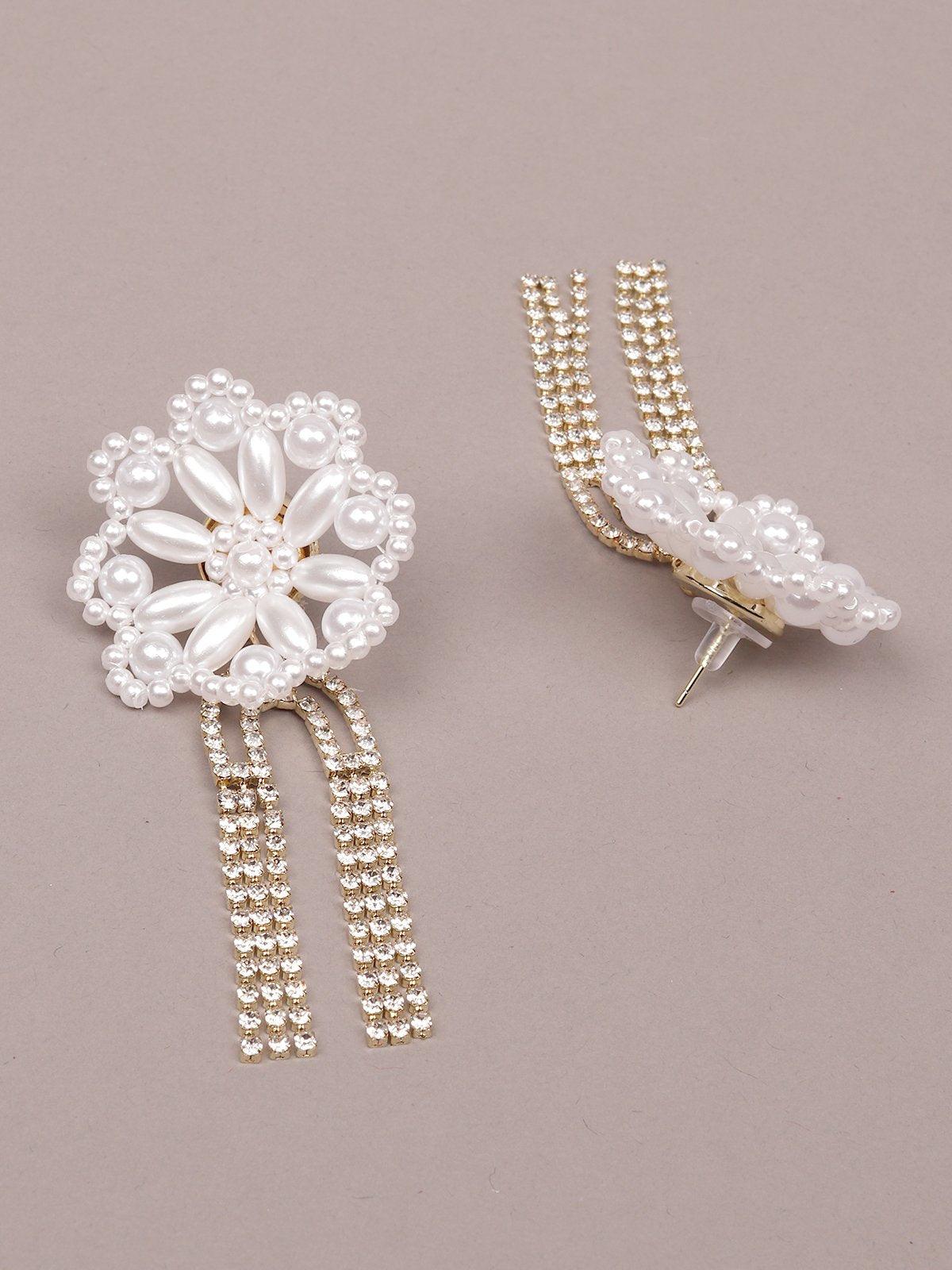 Women's Floral Studded Statement Earring