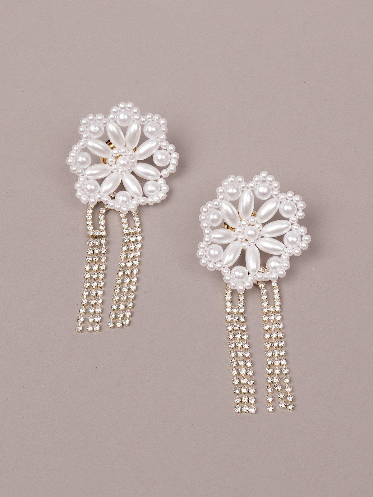 Women's Floral Studded Statement Earring