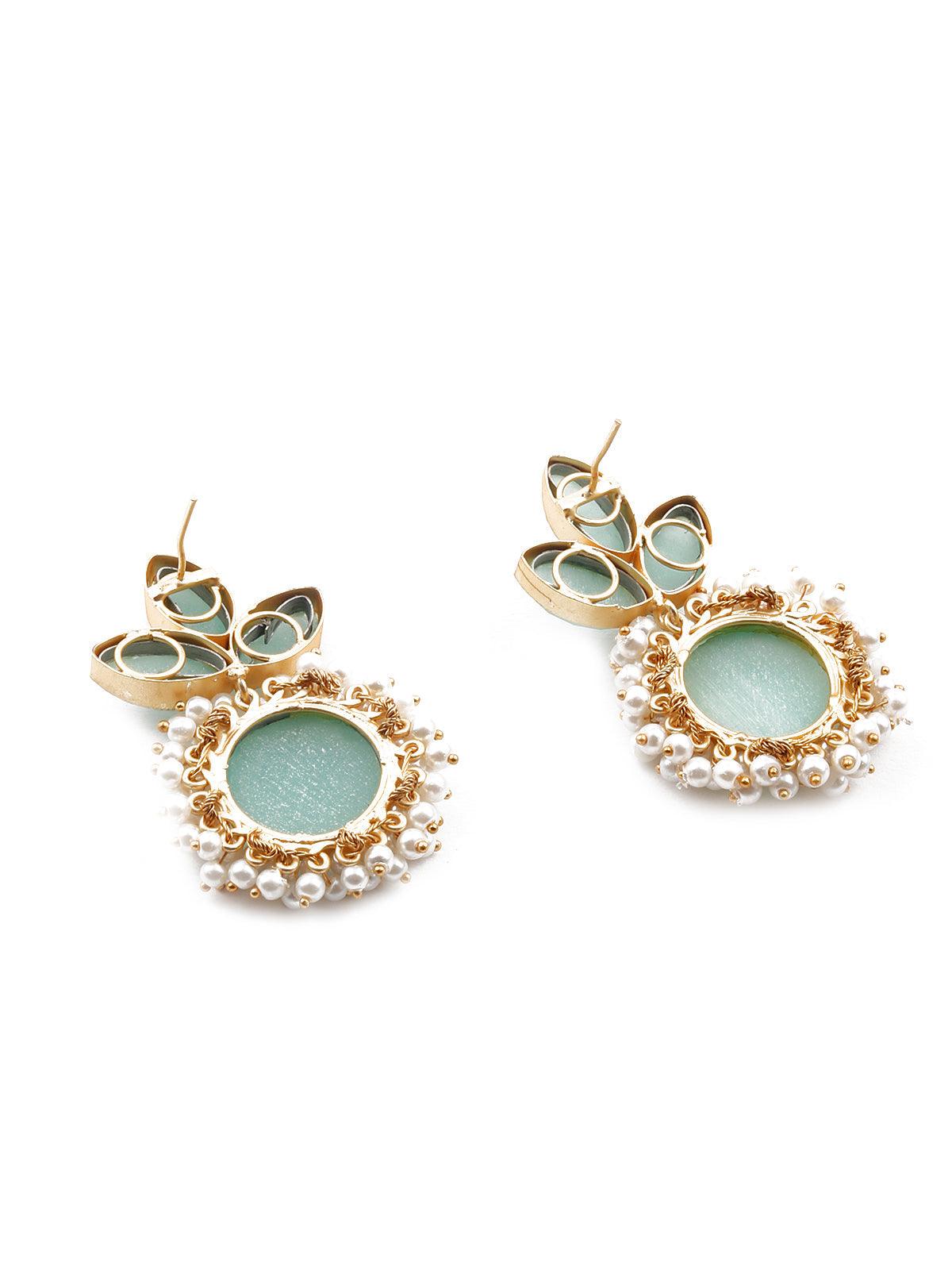 Women's Floral Stunning Light Blue Statement Earring