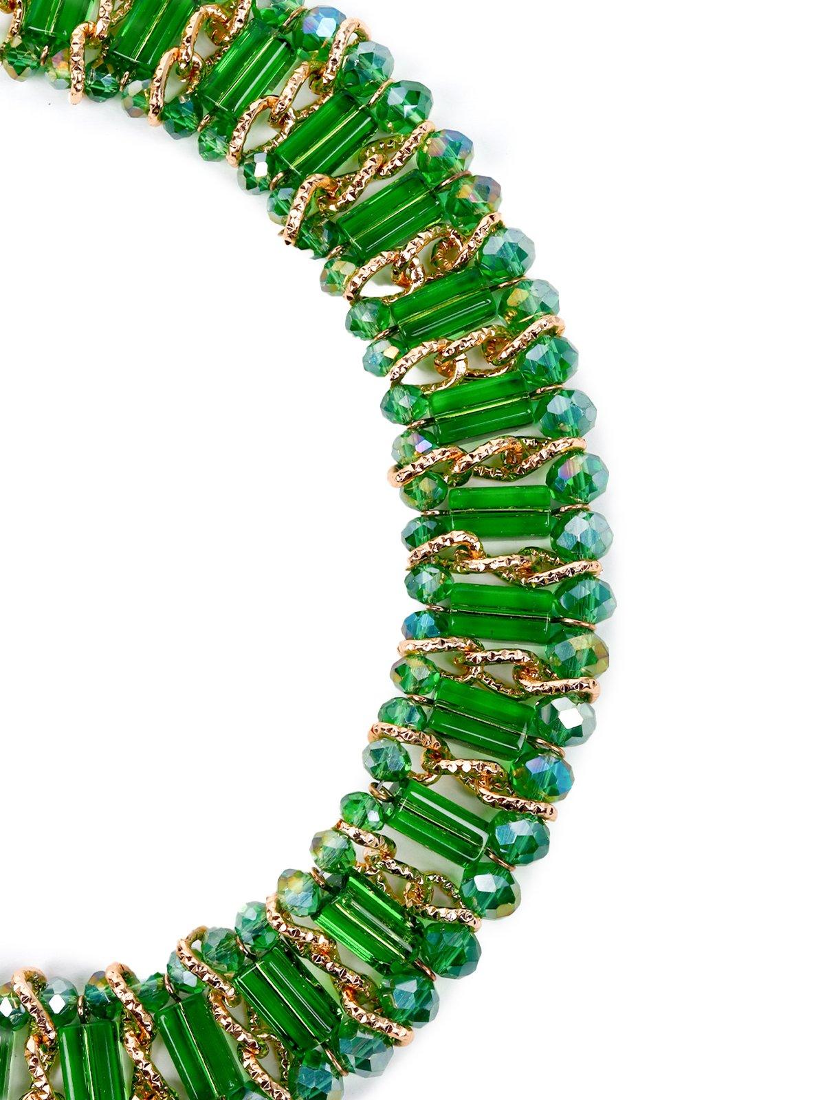 Women's Fluorescent Green Beaded Statement Necklac