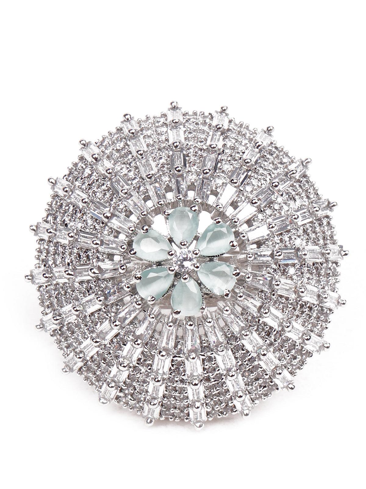 Women's Fully Crystal-Embellished Oversized Rin