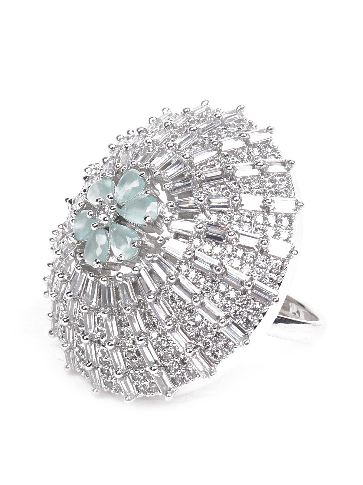 Women's Fully Crystal-Embellished Oversized Rin