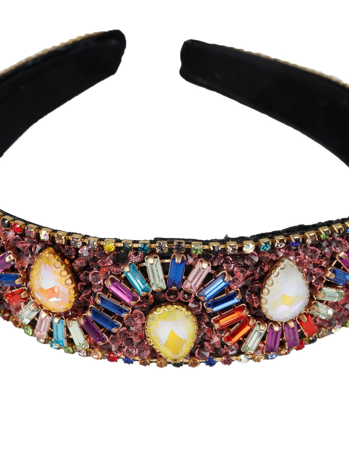 Women's Fully Loaded Multicoloured Crystal Hairban