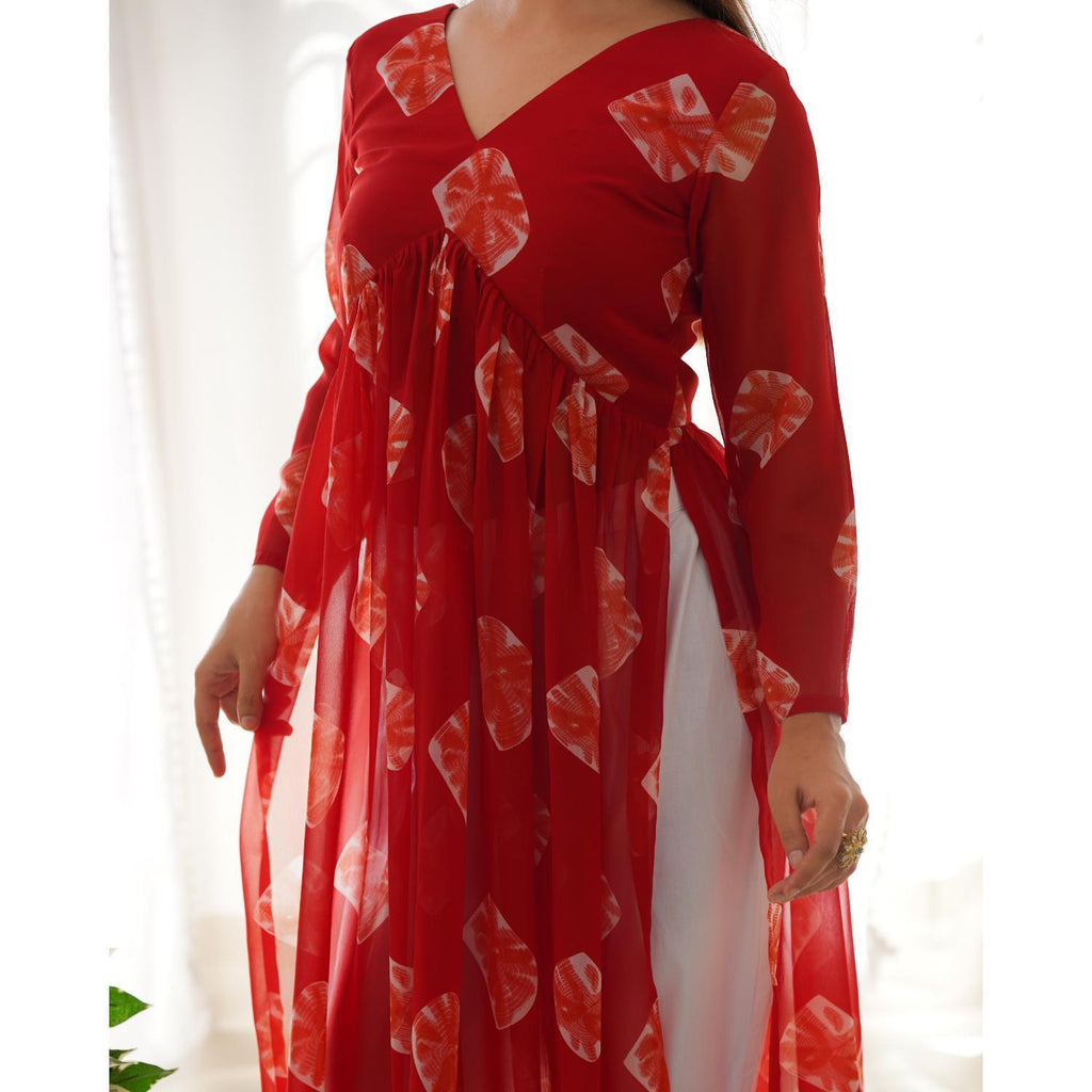 Women's Red Pearl Coral Set