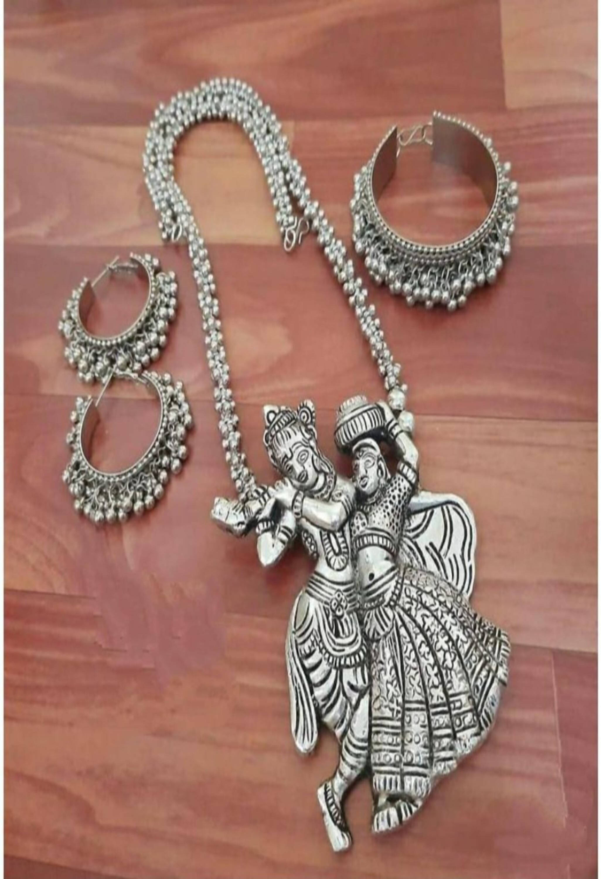 Johar Kamal German Silver Oxidised Radha Kishan Nec