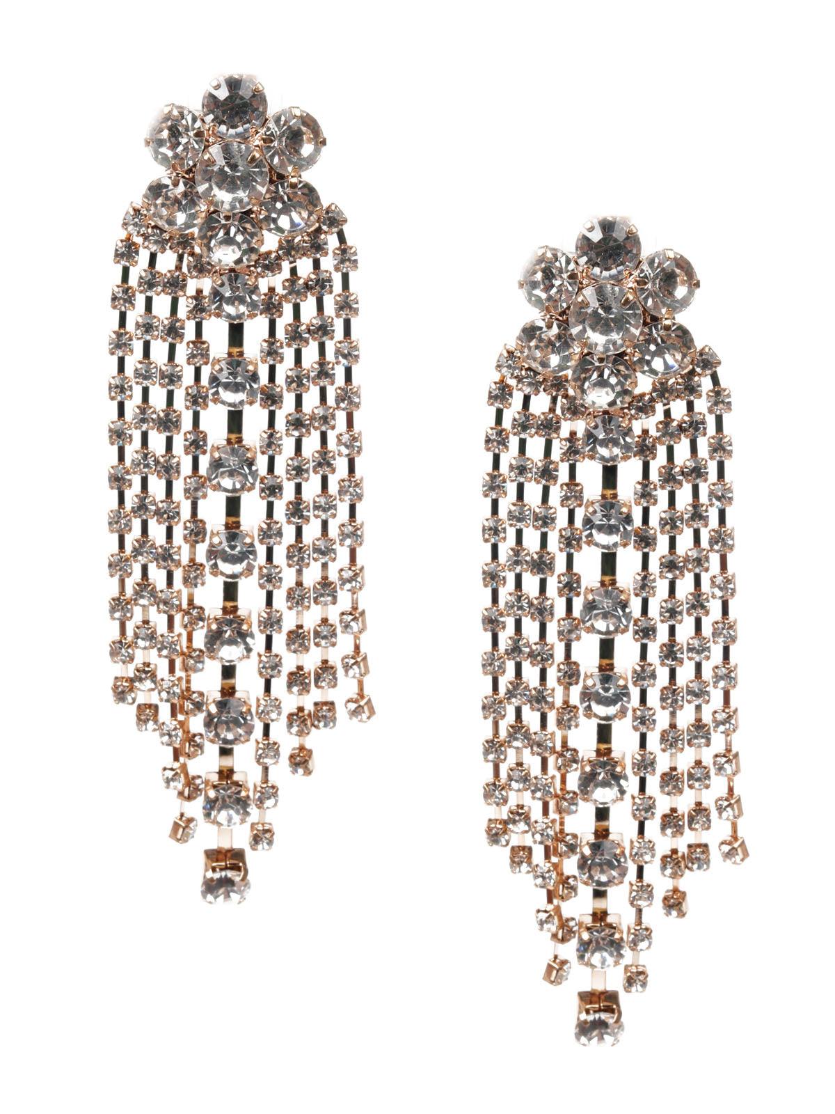 Women's Gold And White Dangler Earring