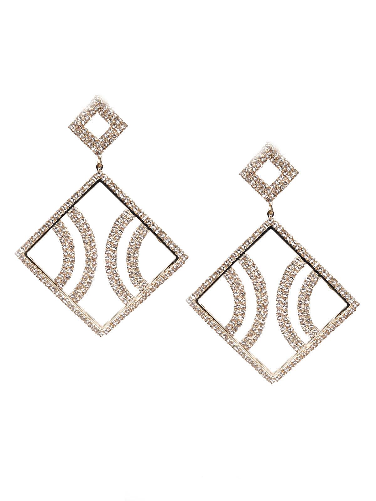 Women's Gold And White Dangler Earring