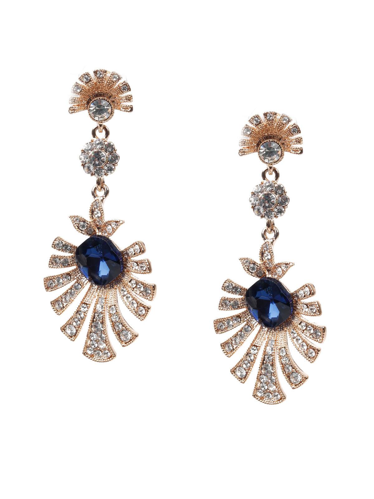 Women's Gold And White Dangler Earring