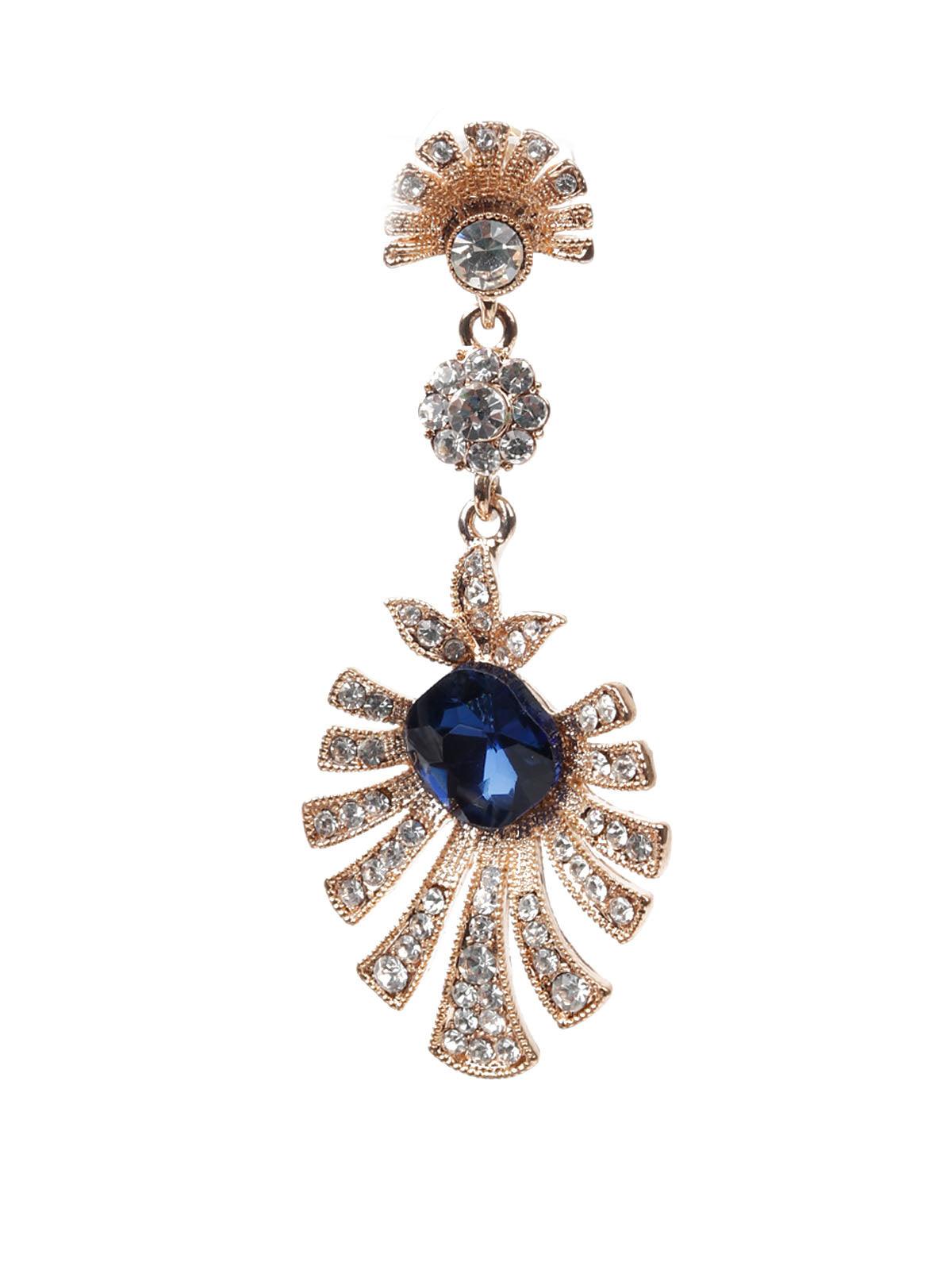 Women's Gold And White Dangler Earring