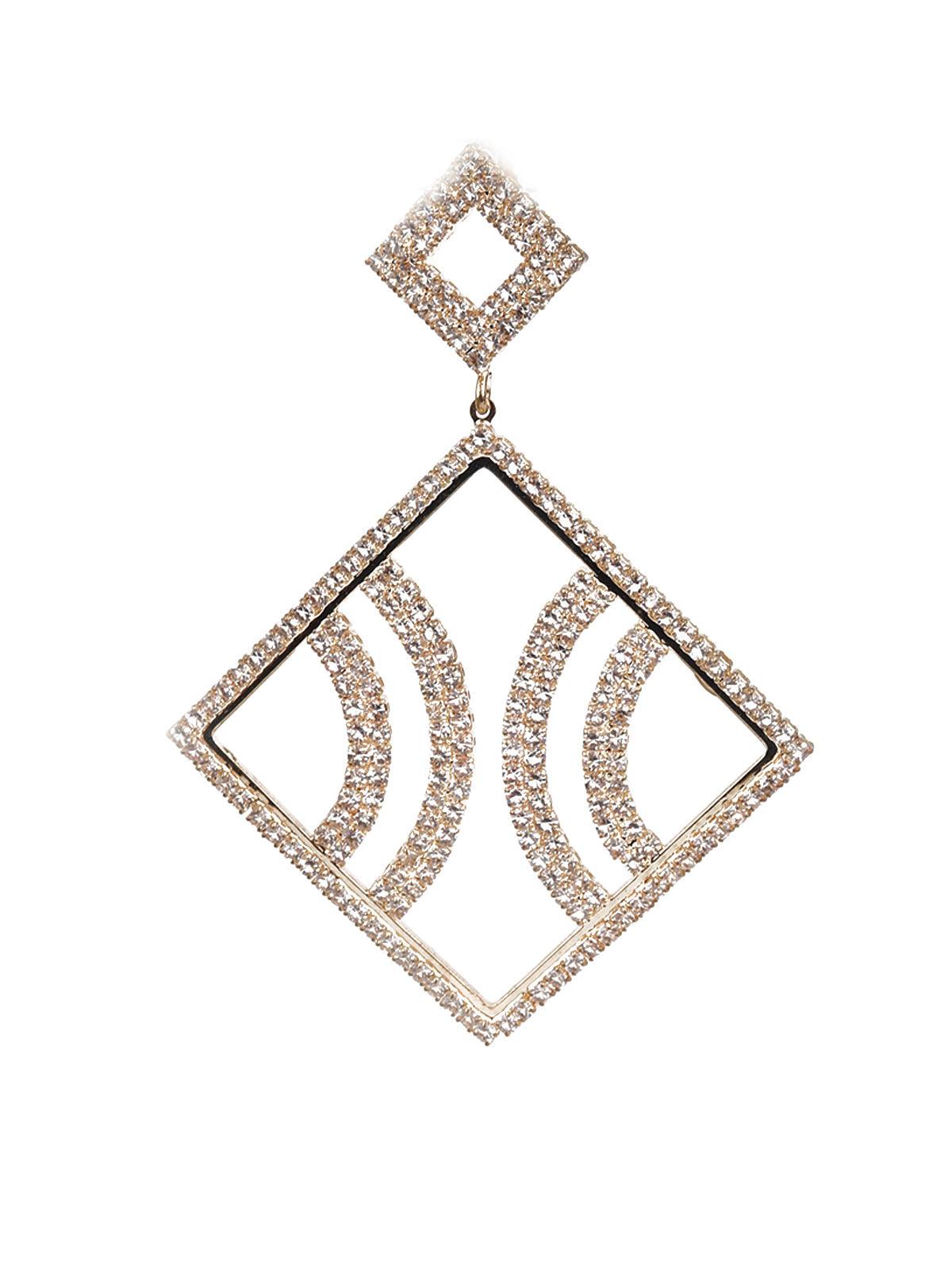 Women's Gold And White Dangler Earring