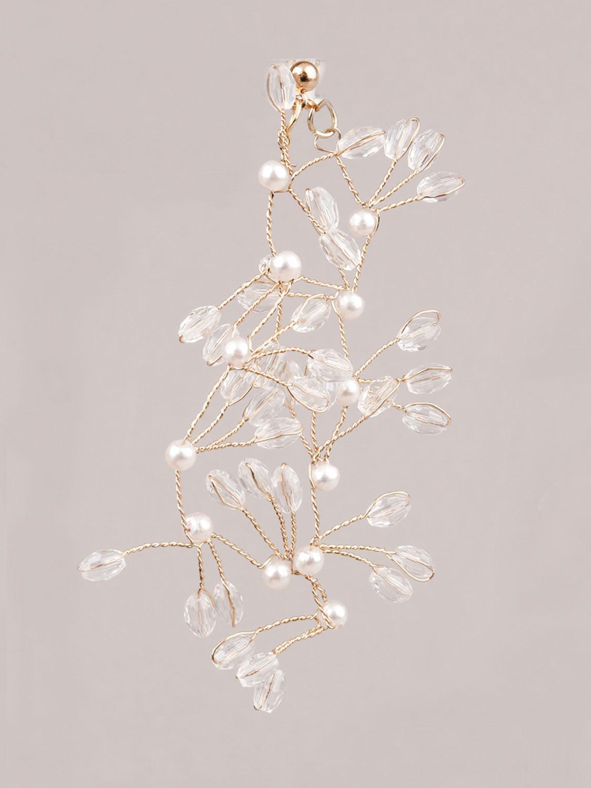 Women's Gold And White Hoop Earring