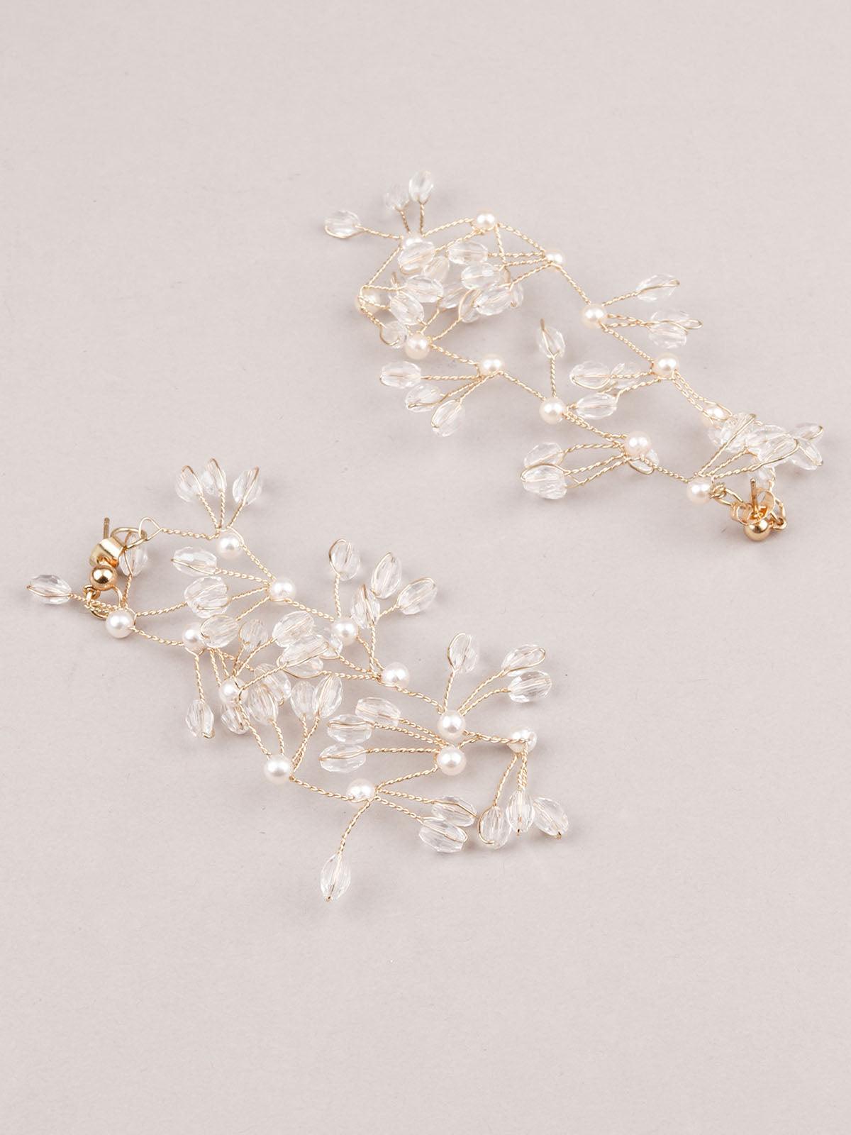 Women's Gold And White Hoop Earring