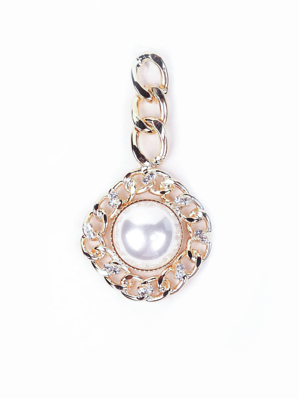 Women's Gold Chain Dropped Pearl Studded Earring