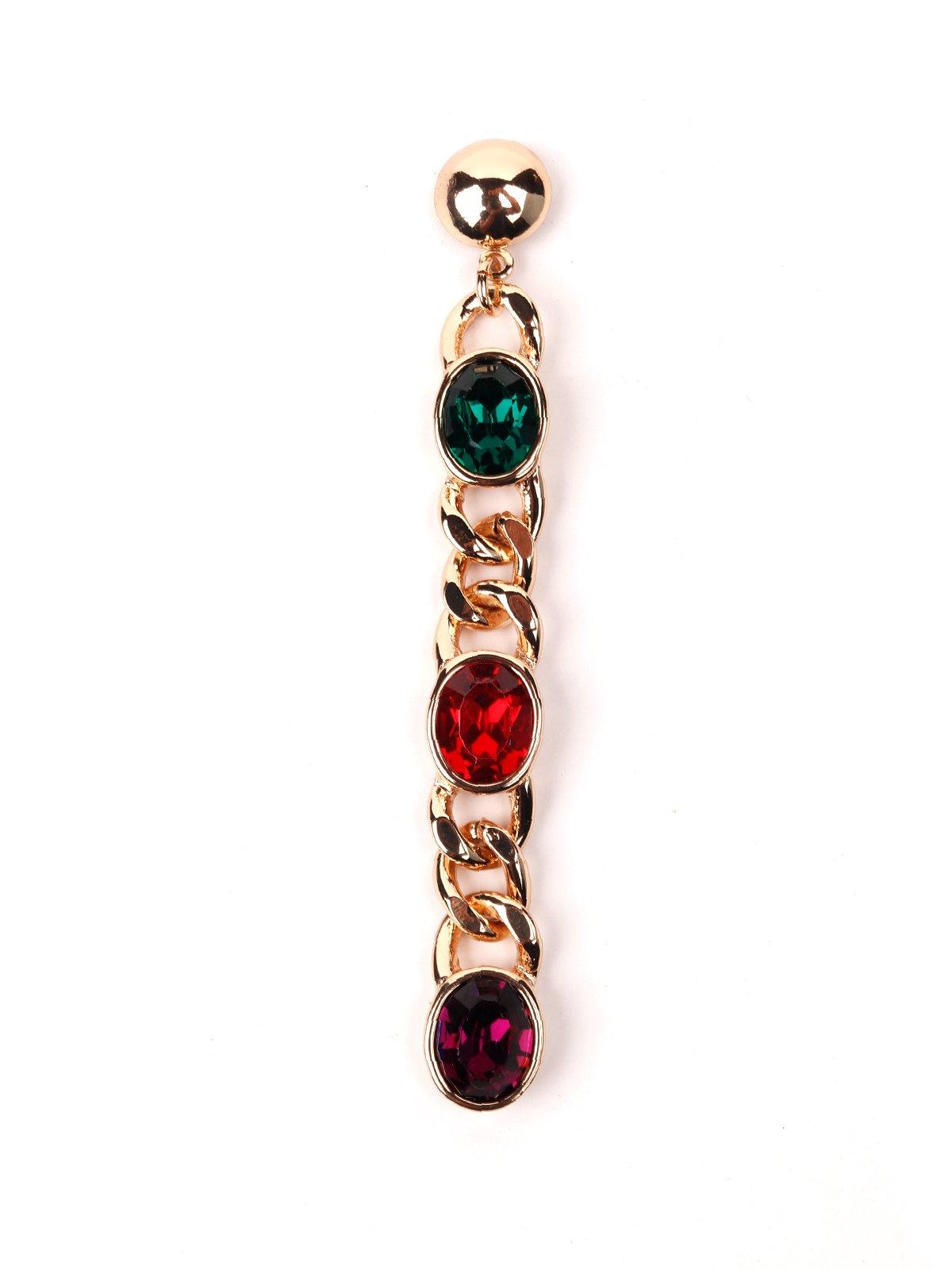 Women's Gold Chained Gem Stone Earring