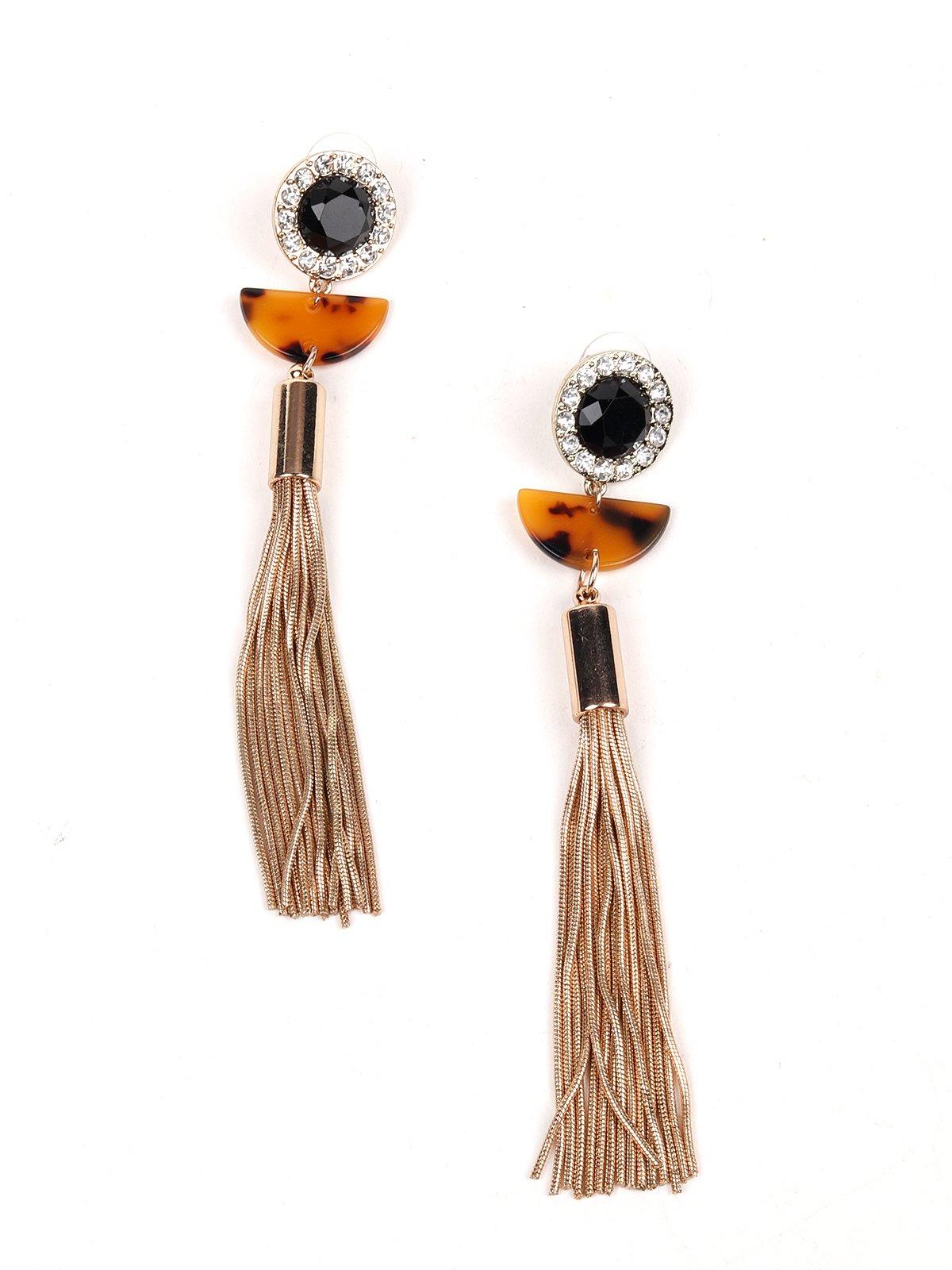 Women's Gold Finish Tassel Earring