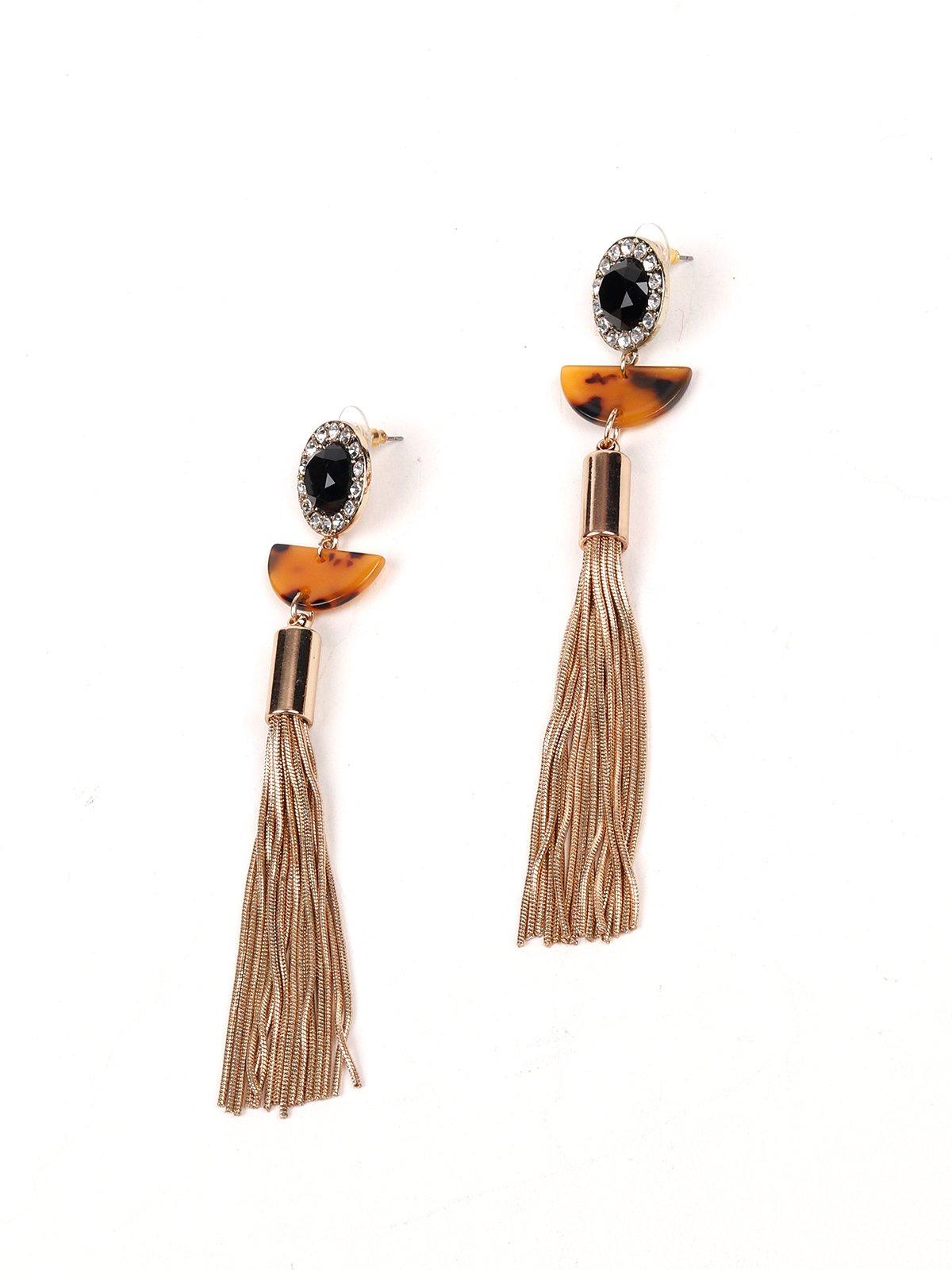 Women's Gold Finish Tassel Earring