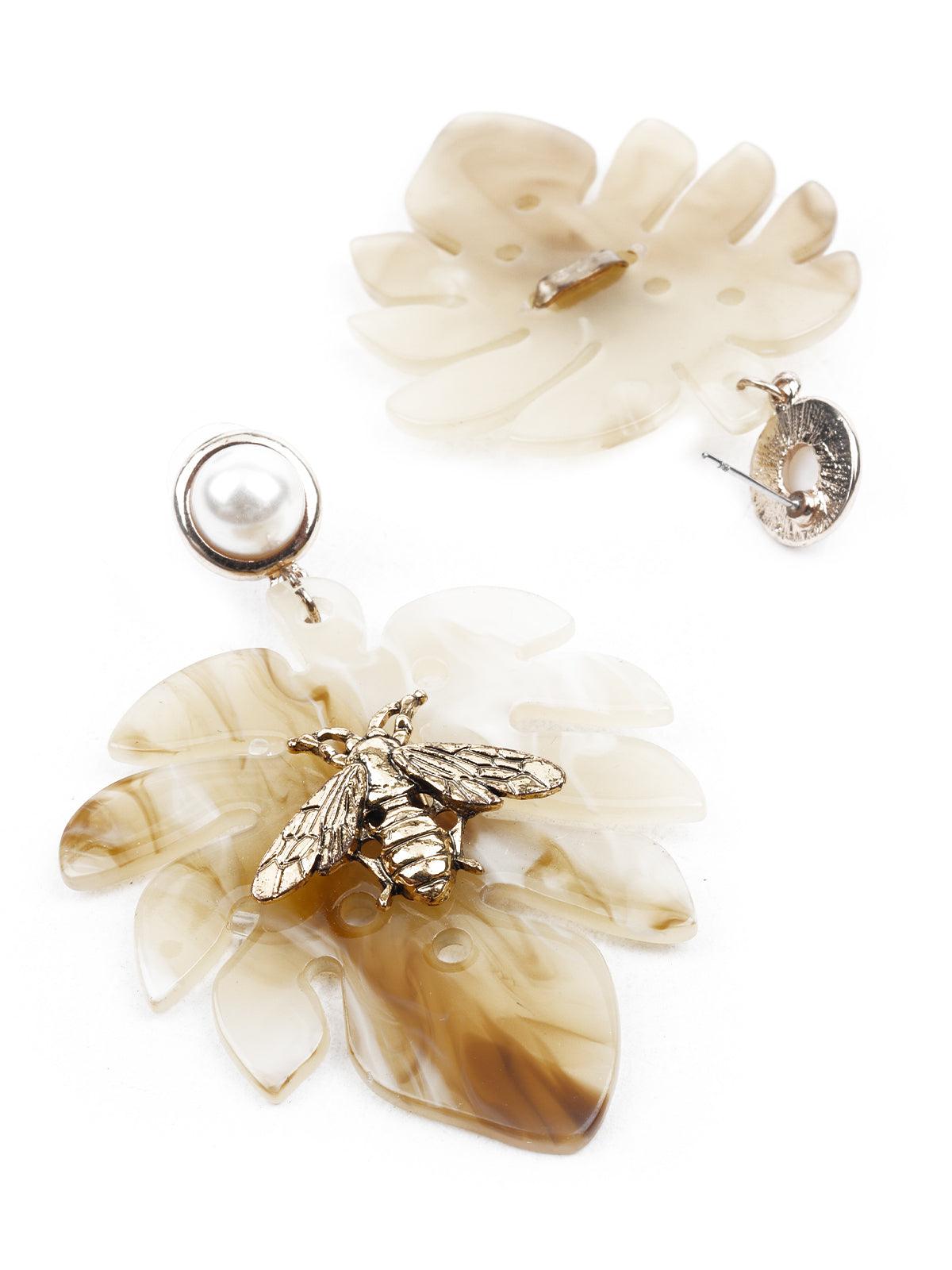 Women's Gold Leaf Dangle Earring