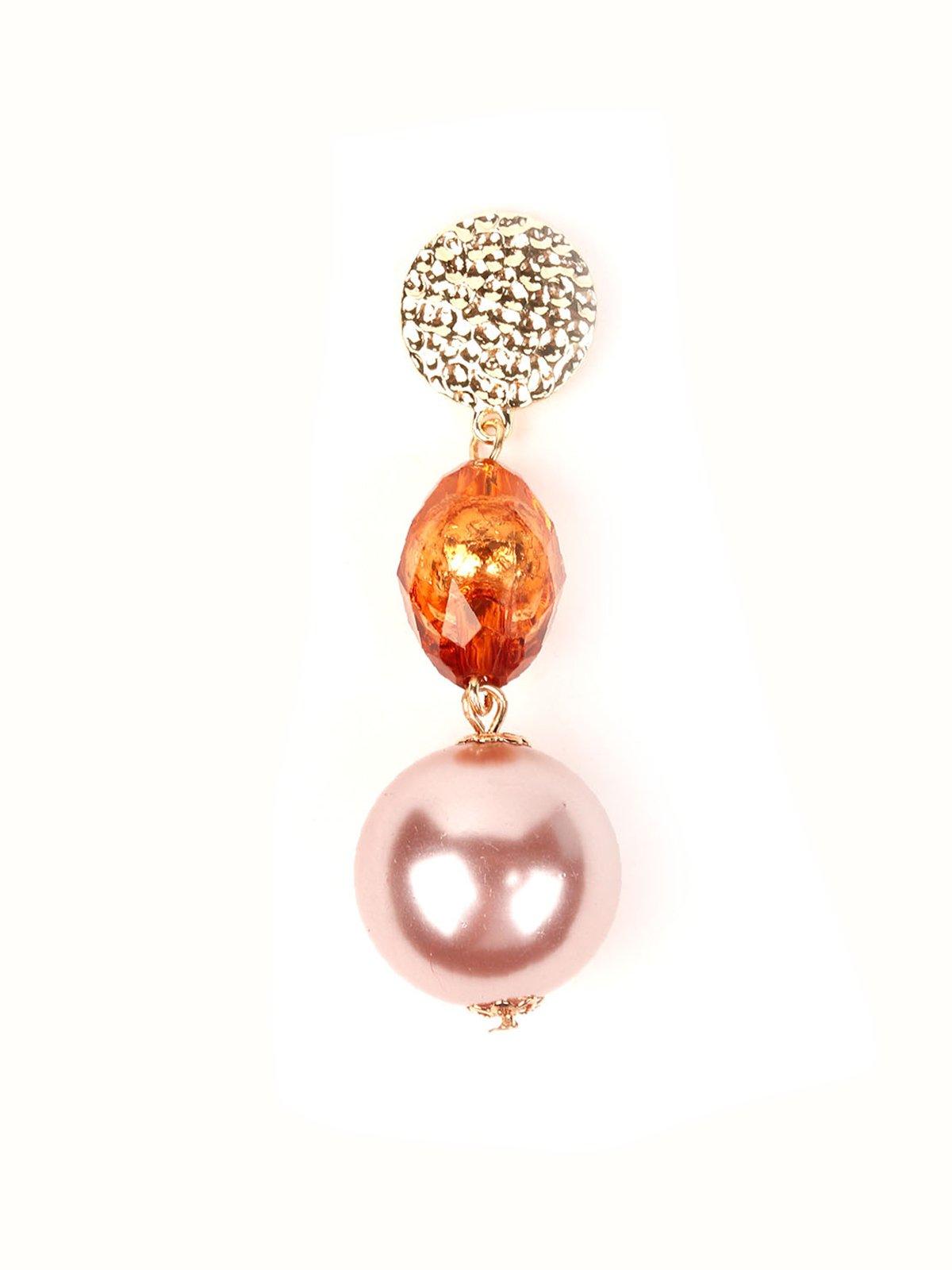 Women's Gold Orange And Rose Gold Drop Earring