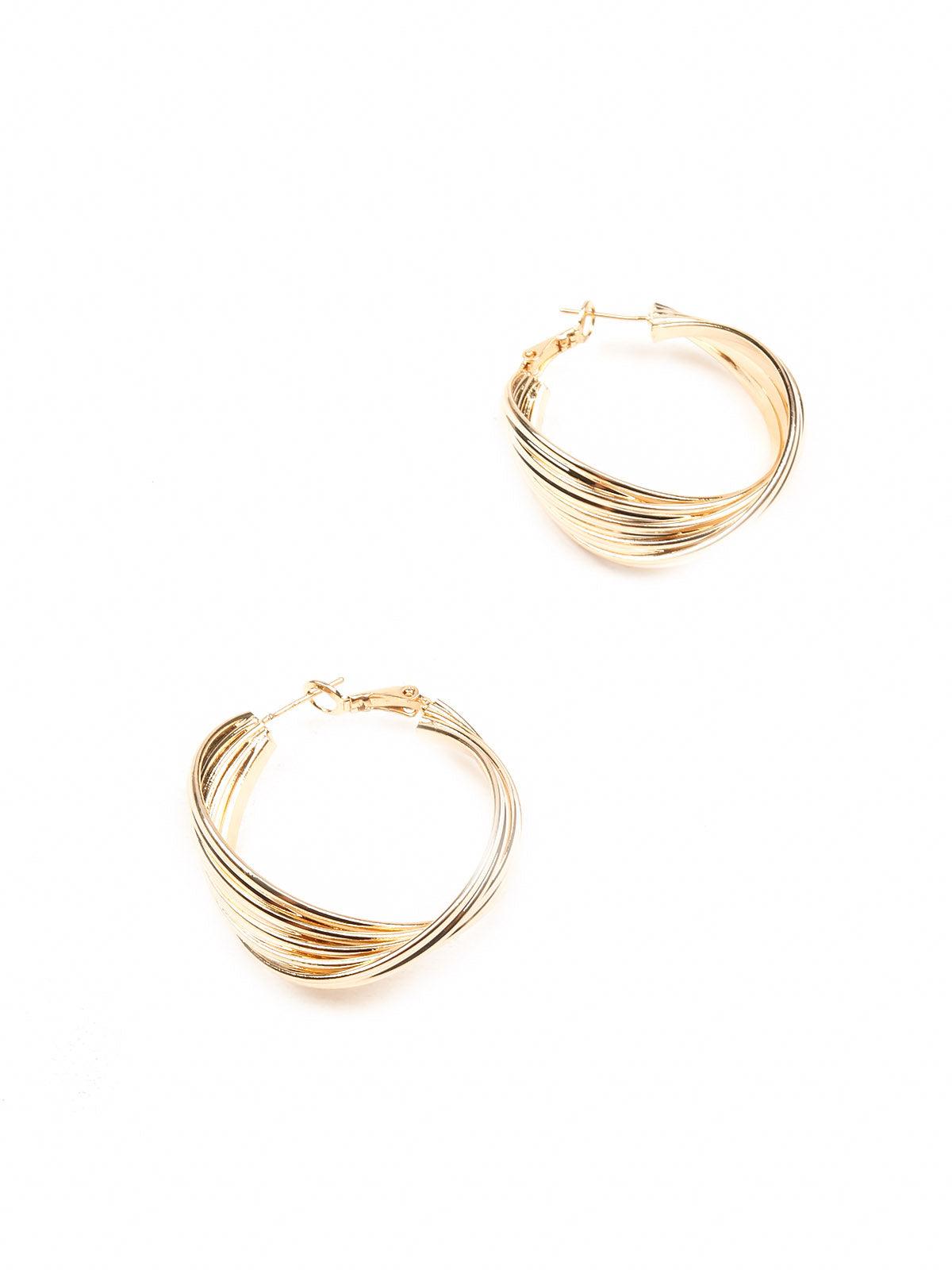 Women's Gold Textured Hoop Earring