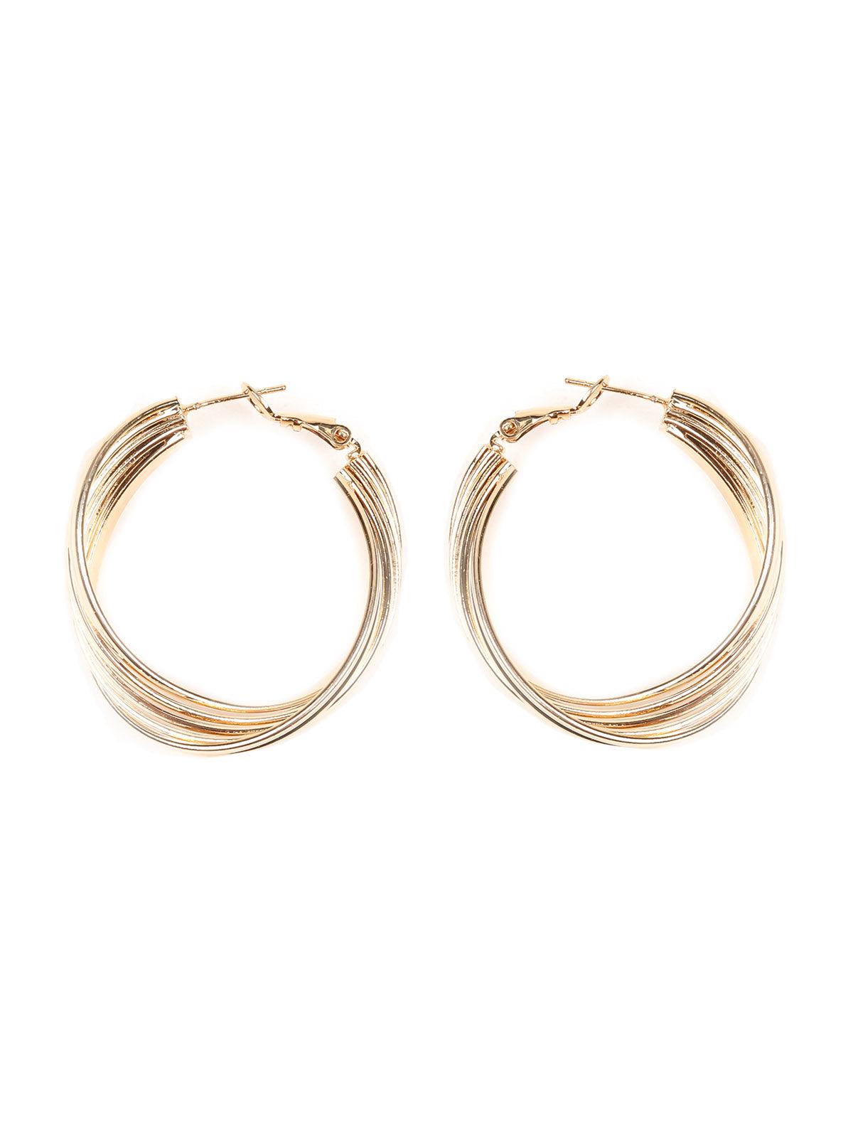 Women's Gold Textured Hoop Earring