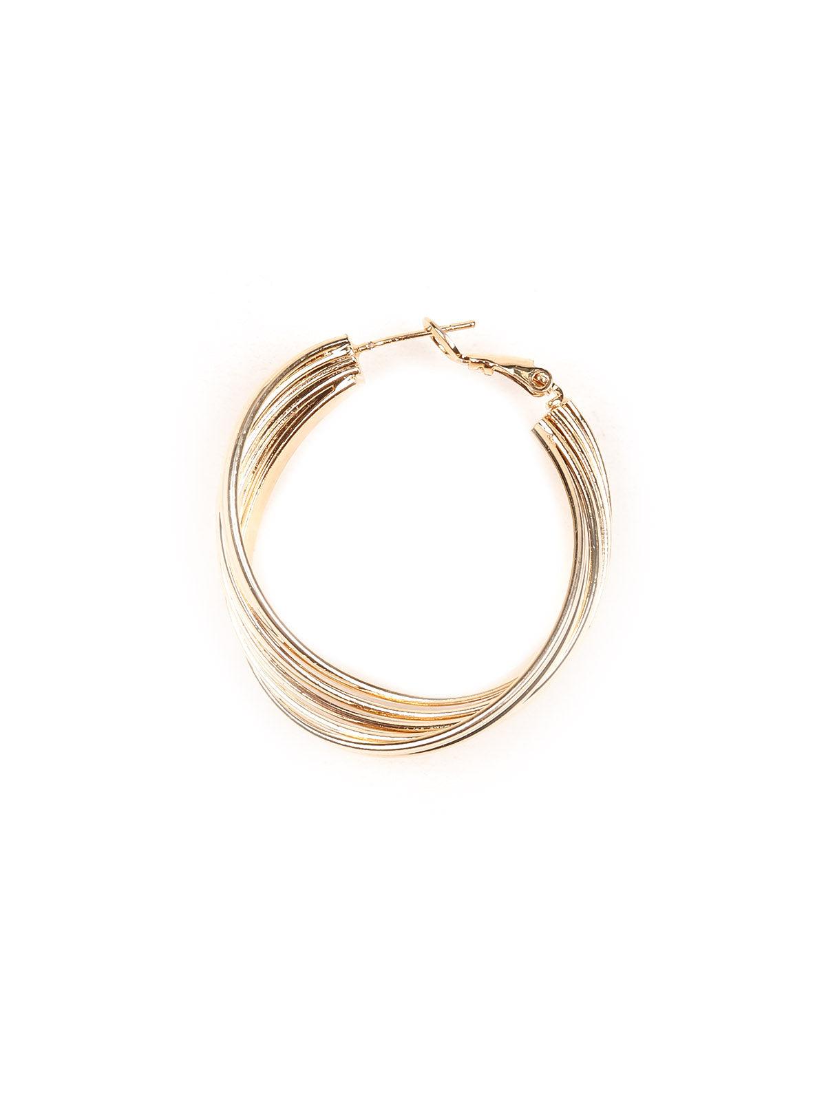 Women's Gold Textured Hoop Earring
