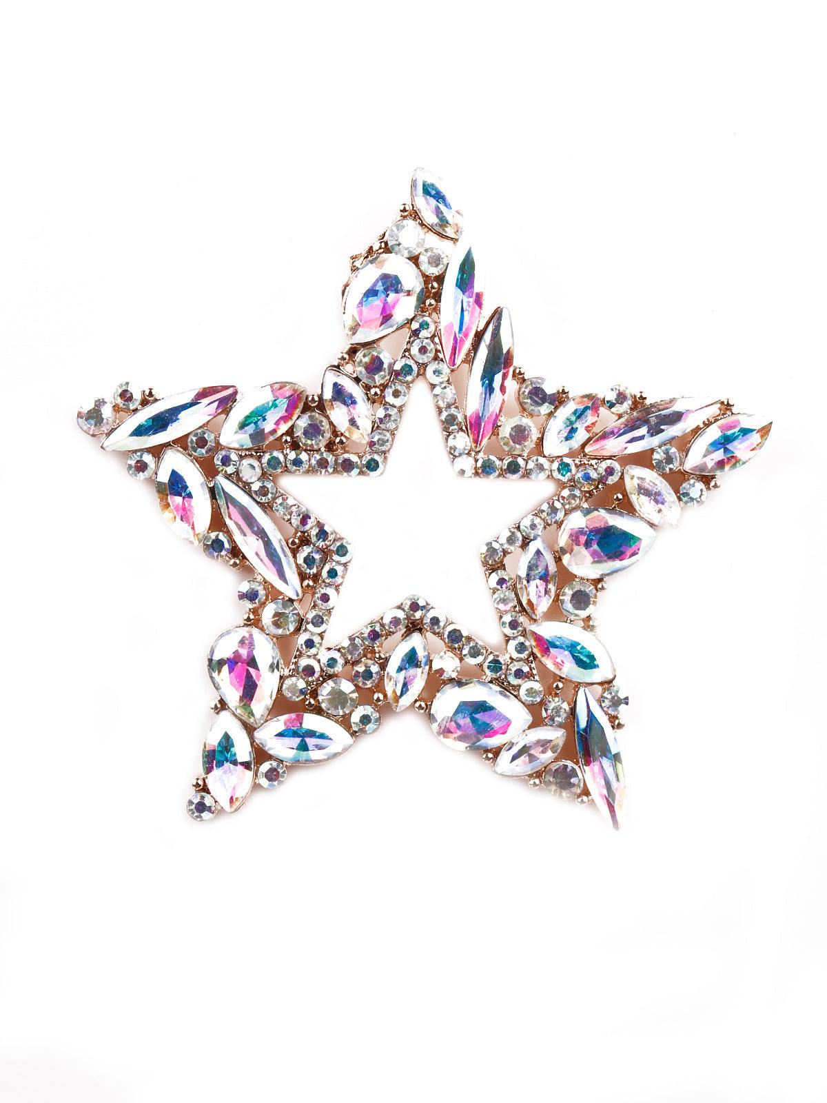 Women's Gold Textured Star-Shaped Earring