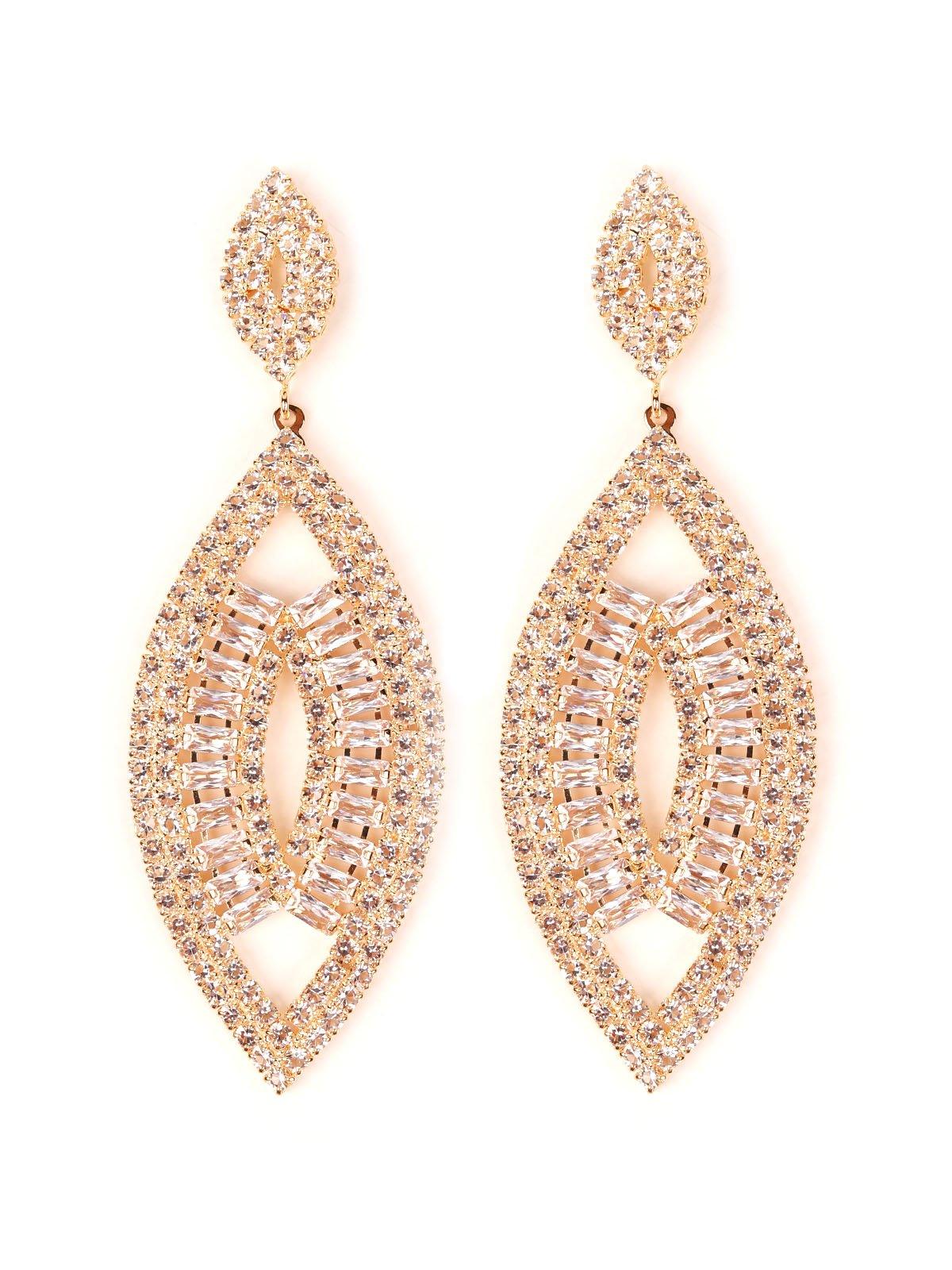 Women's Gold-Tone Crystal Drop Elegant Earring