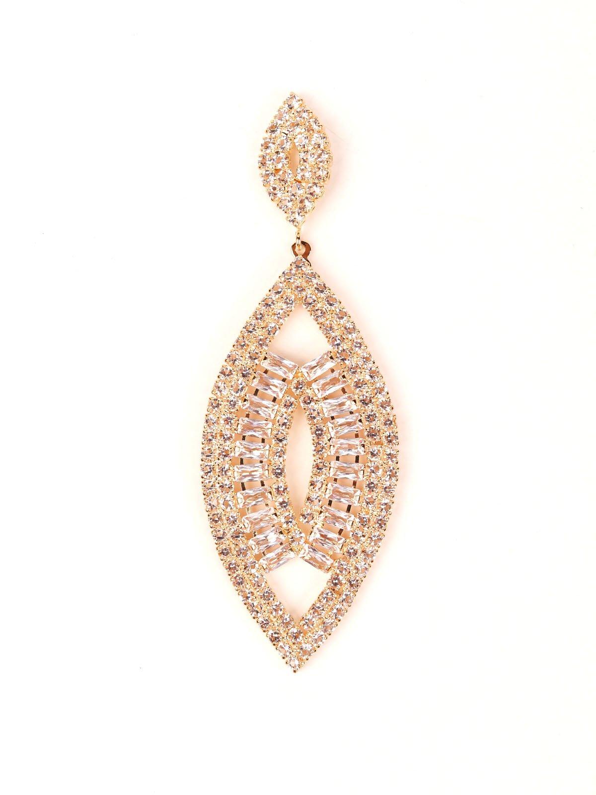 Women's Gold-Tone Crystal Drop Elegant Earring