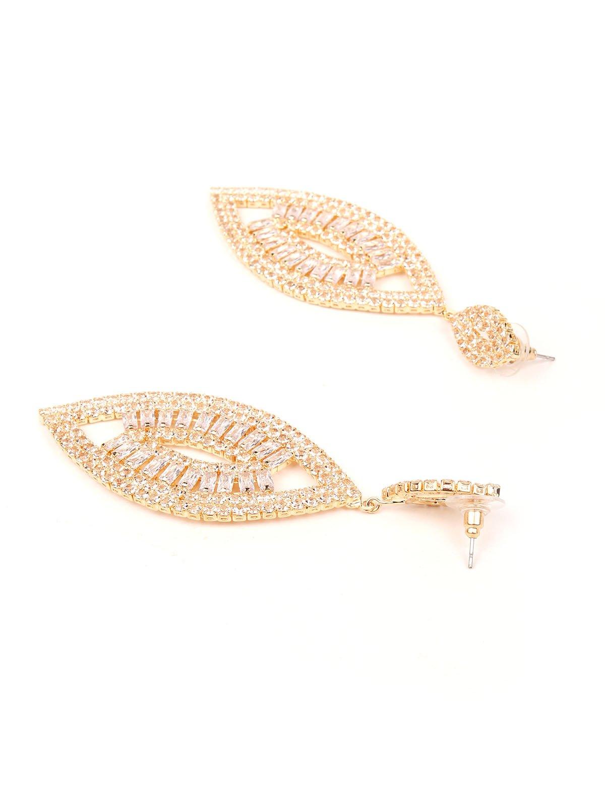 Women's Gold-Tone Crystal Drop Elegant Earring