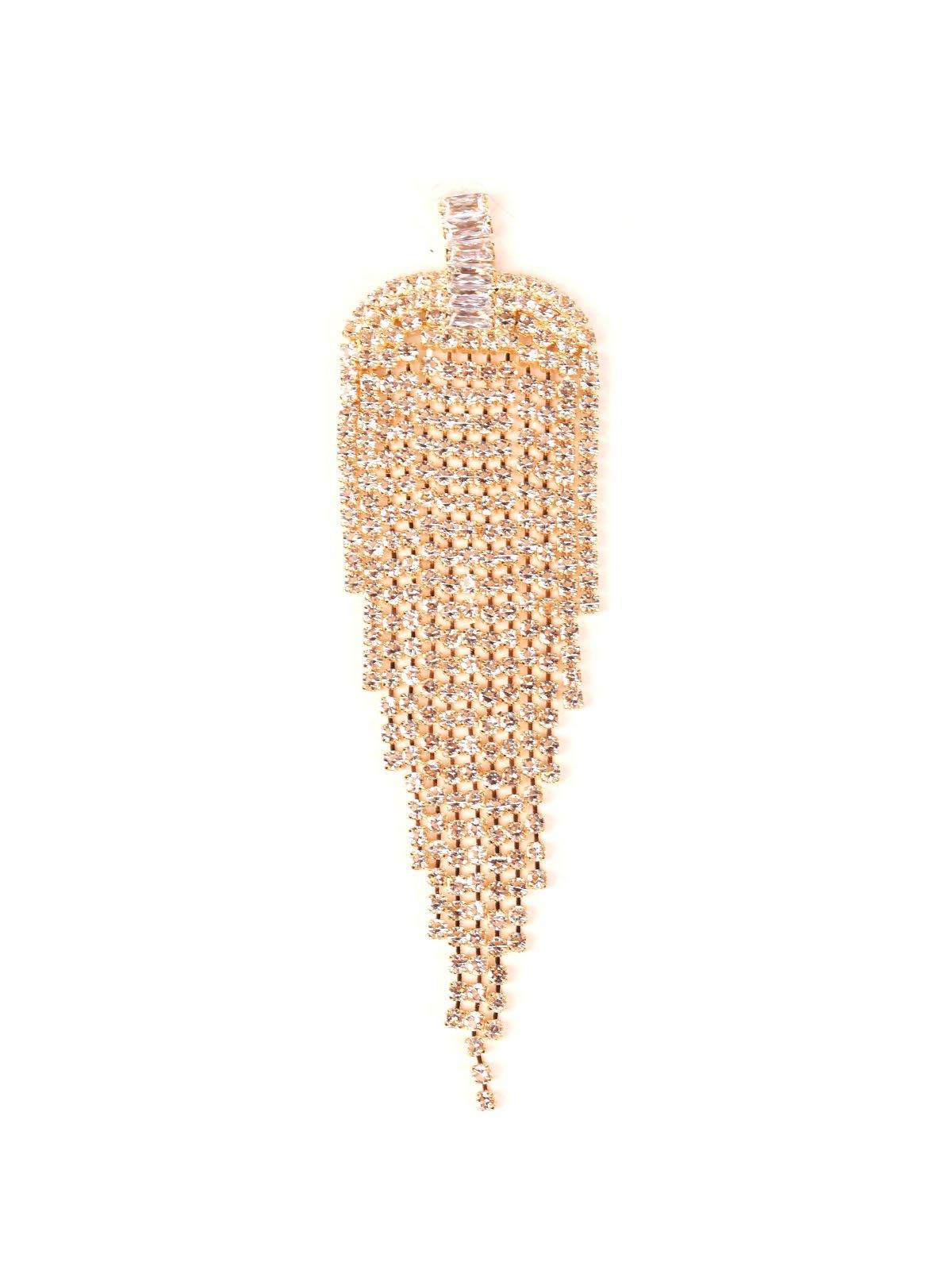 Women's Gold-Tone Crystal Drop Tassel Earring